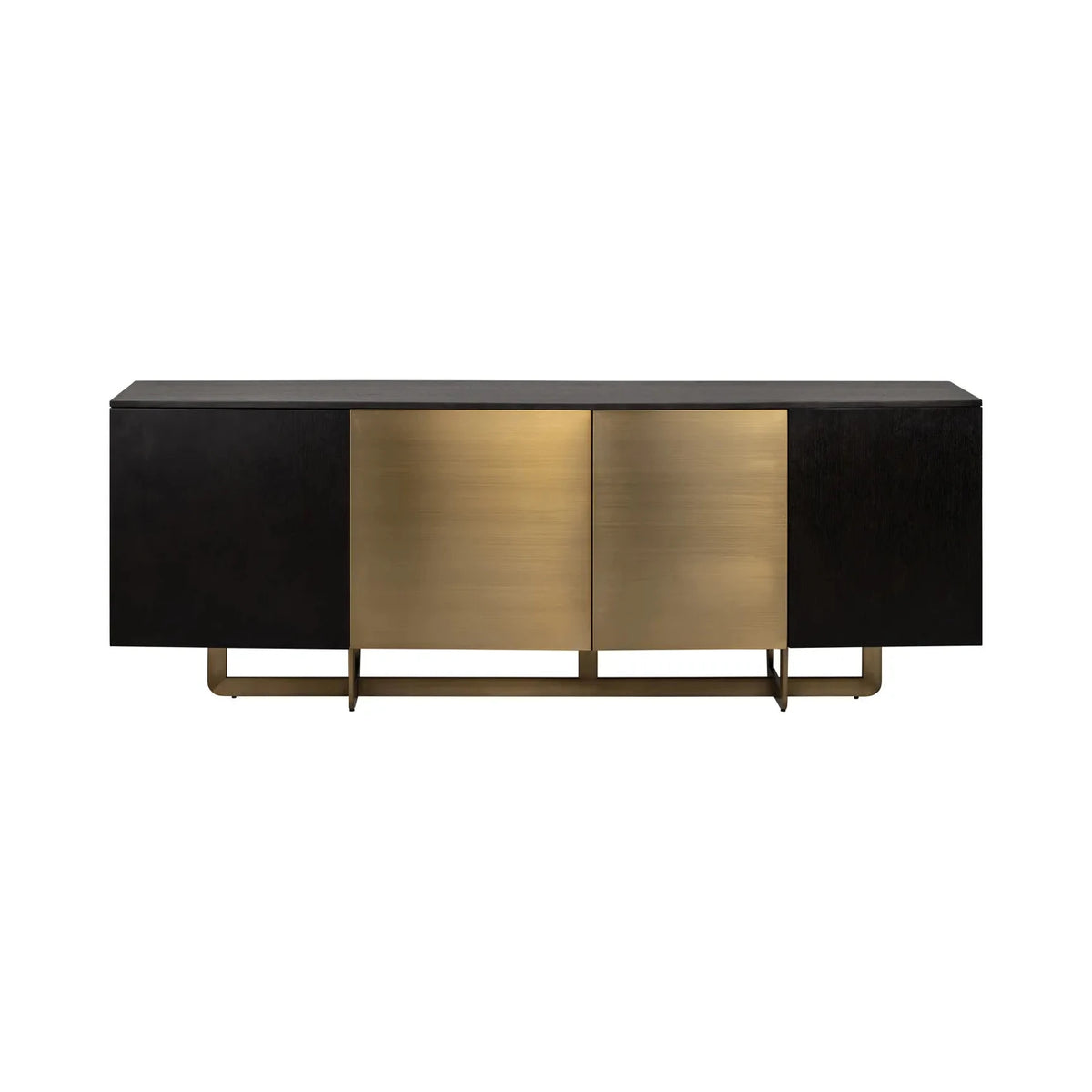 Richmond Interiors Dax Black Oak Wood & Gold Sideboard
