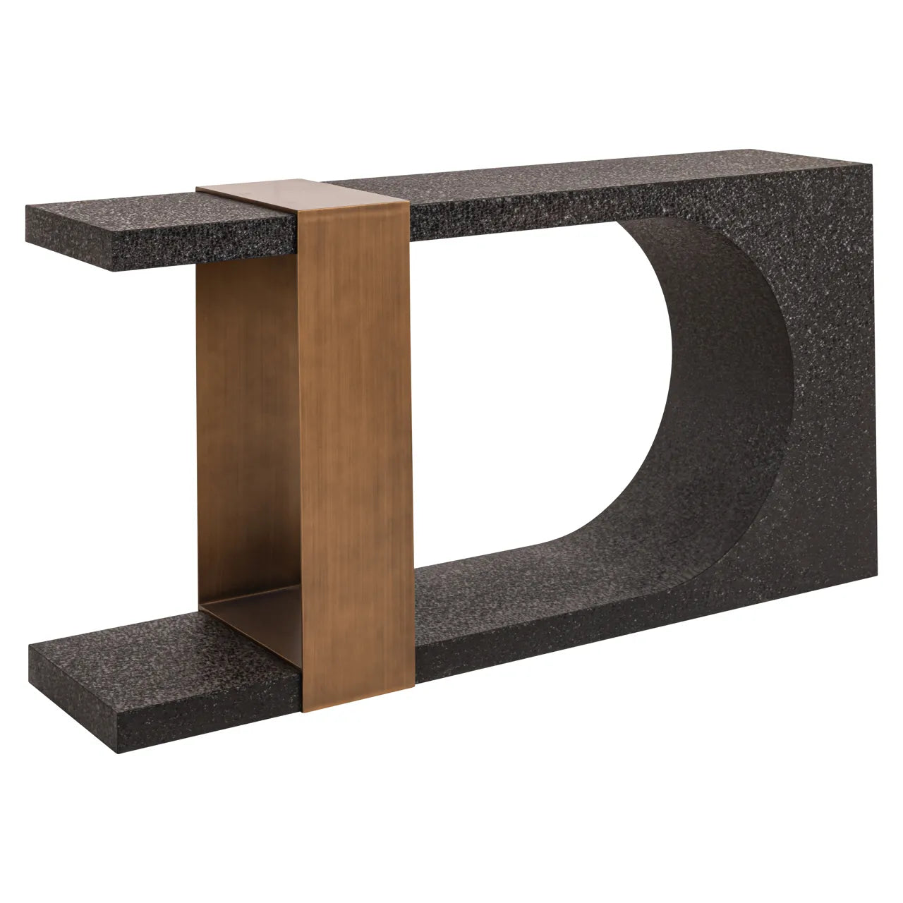 Richmond Interiors Art Deco Bazel Black & Gold Console Table