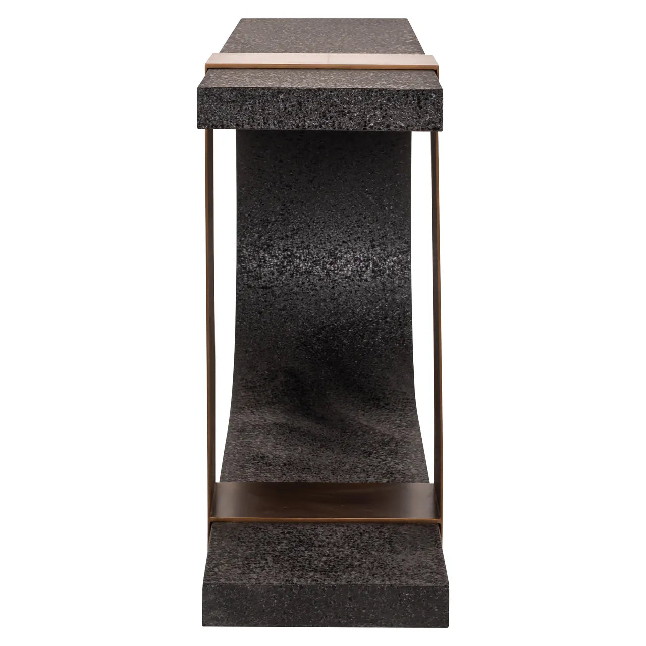 Richmond Interiors Art Deco Bazel Black & Gold Console Table