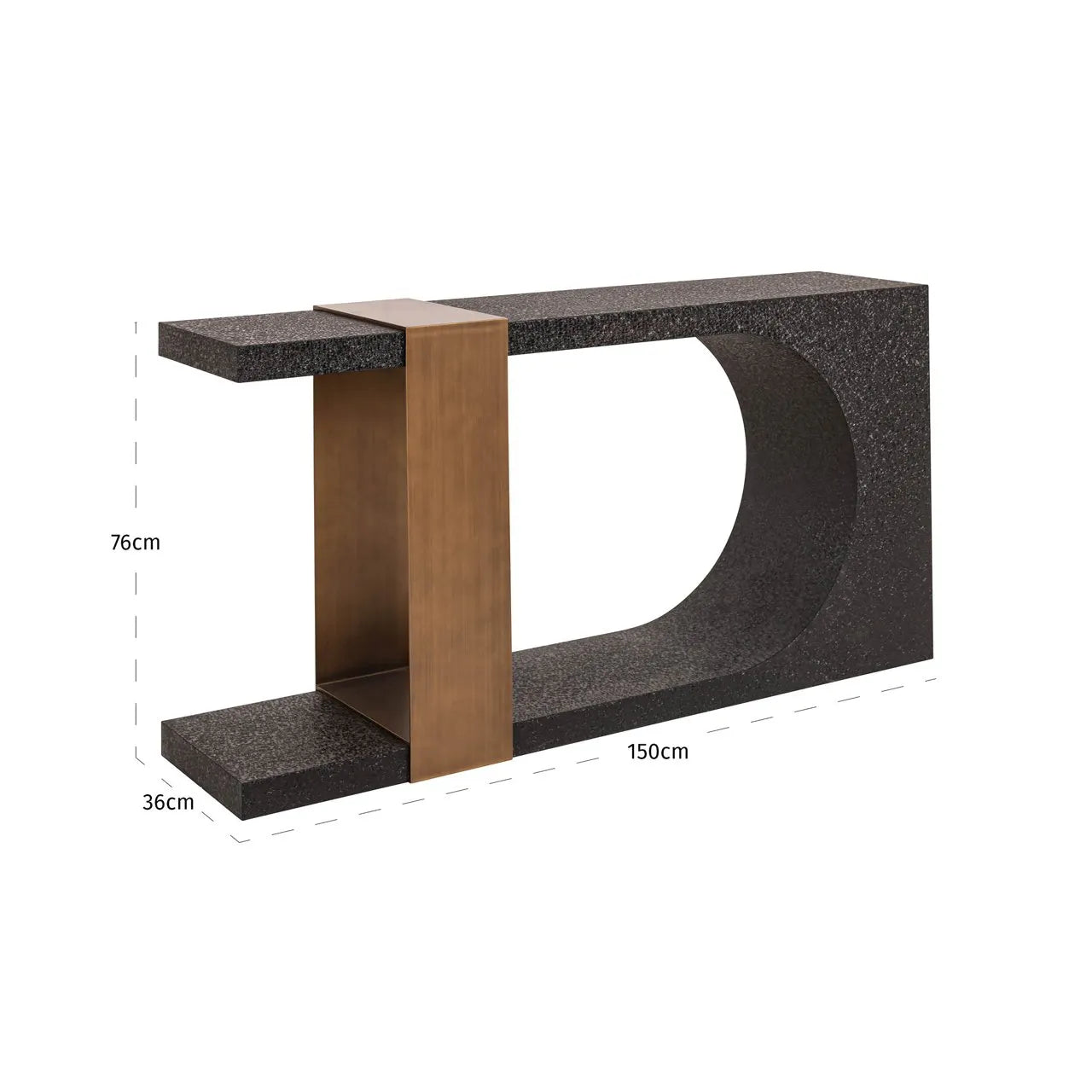 Richmond Interiors Art Deco Bazel Black & Gold Console Table