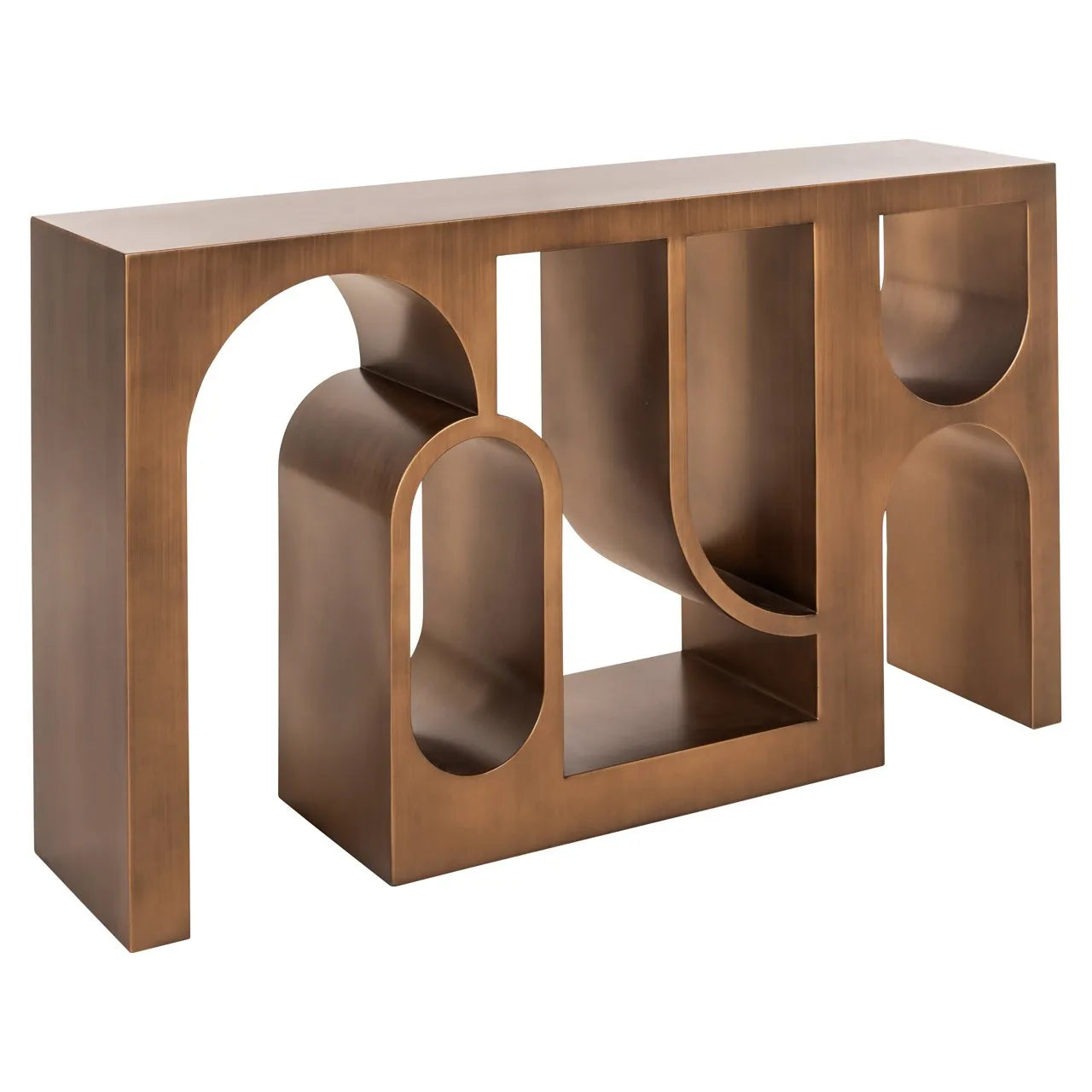 Richmond Interiors Lugano Brushed Gold Console Table