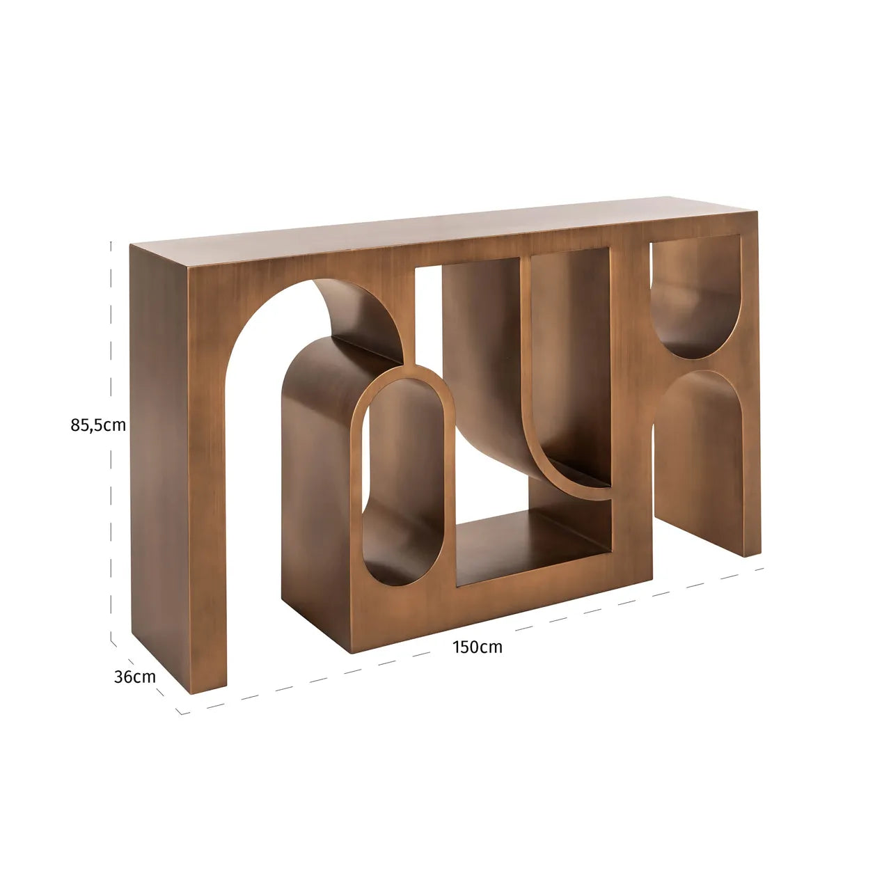 Richmond Interiors Lugano Brushed Gold Console Table