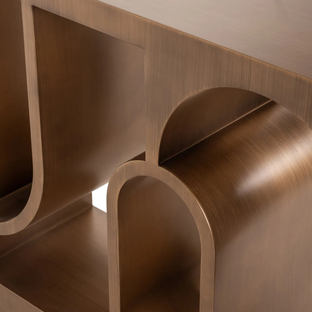 Richmond Interiors Lugano Brushed Gold Console Table