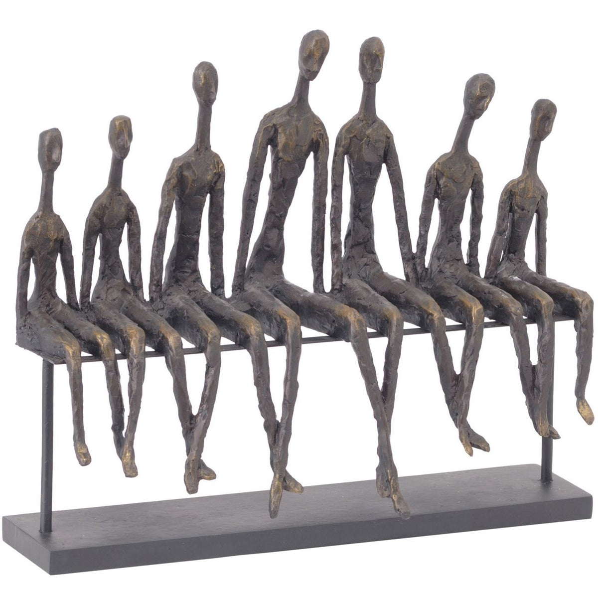 Antique Bronze Friendship Bench Sculpture