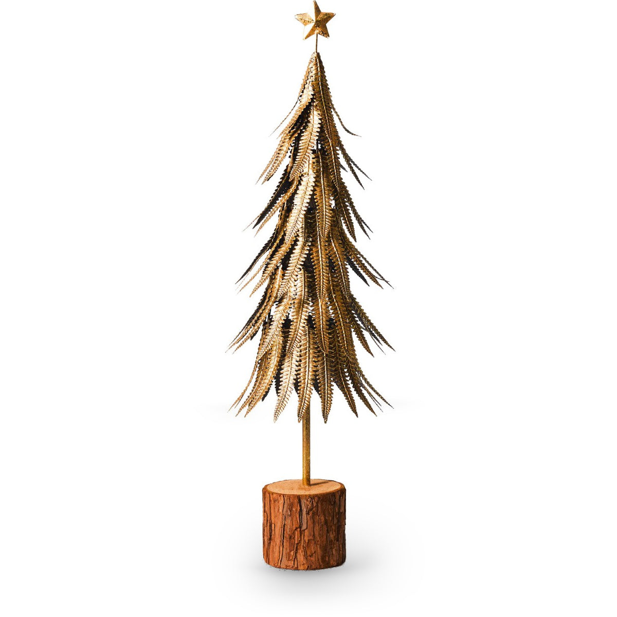 Feathered Metal Gold Tree Sculpture 57cm