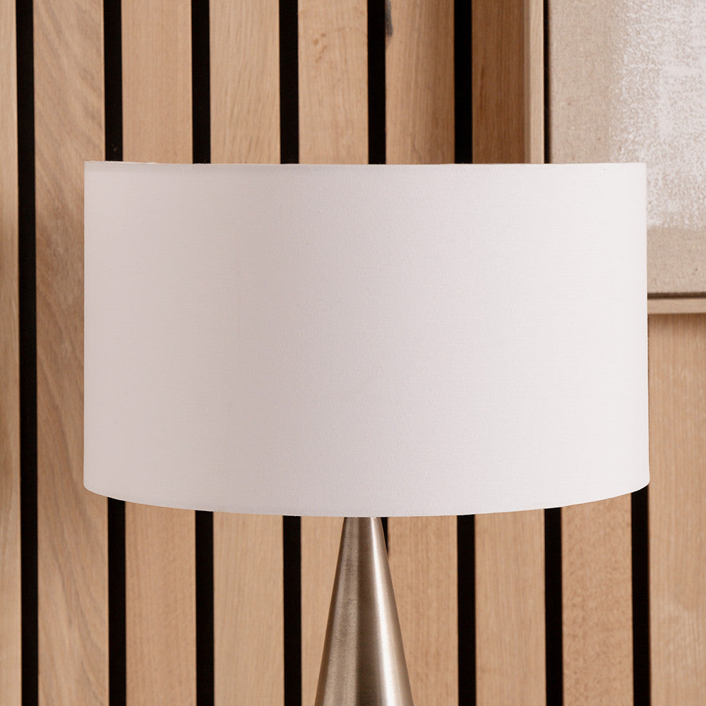 Harry 30cm Ivory Poly Cotton Cylinder Drum Lampshade