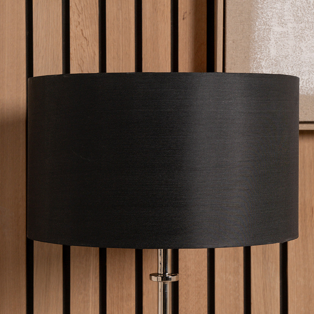 Zara 35cm Black Silk Lined Cylinder Lampshade