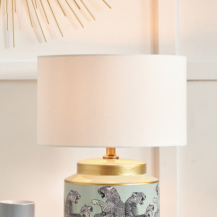 Henry 40cm White Handloom Cylinder Lampshade