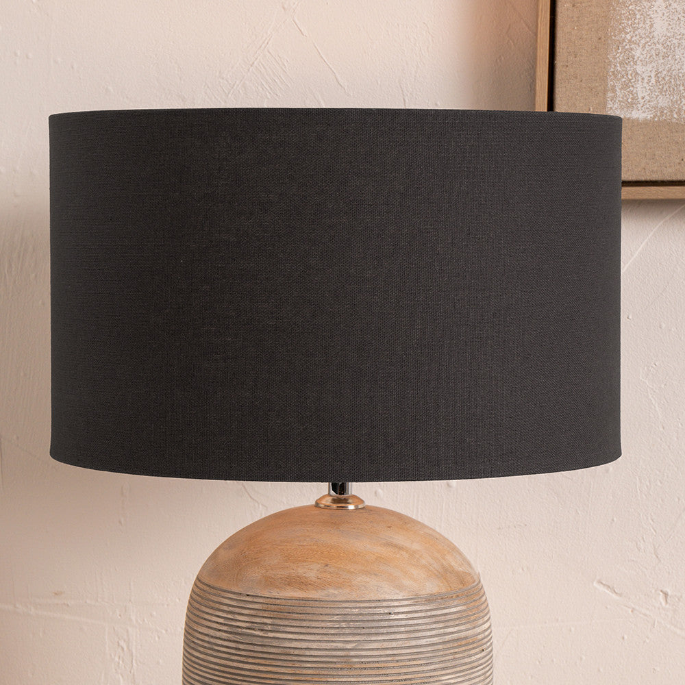 Henry 40cm Grey Handloom Cylinder Lampshade