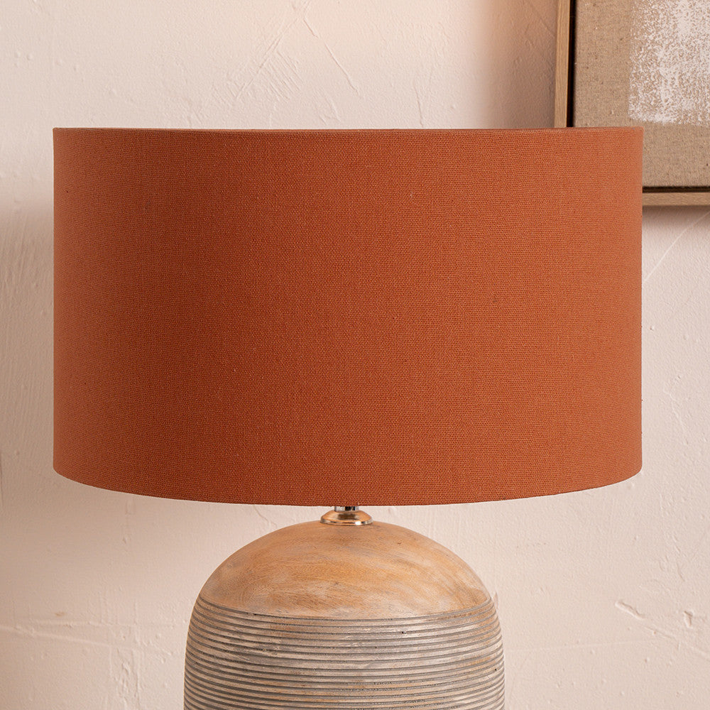 Henry 45cm Tobacco Handloom Cylinder Lampshade