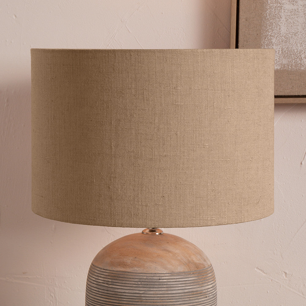 Edward 50cm Natural Linen Cylinder Lampshade