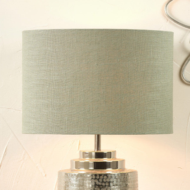 Edward 45cm Pistachio Green Linen Cylinder Lampshade