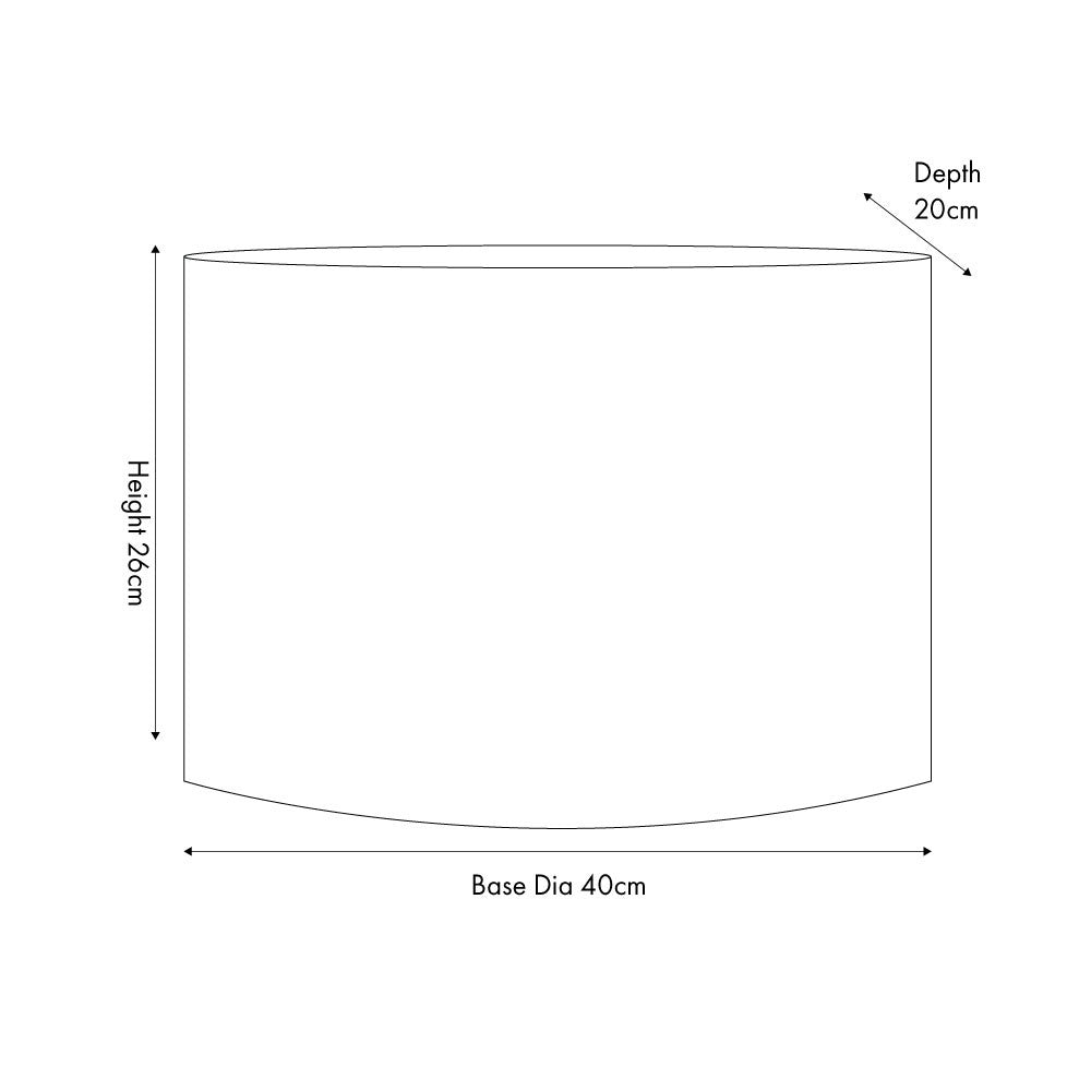 Mia 40cm Steel Grey Oval Poly Cotton Lampshade