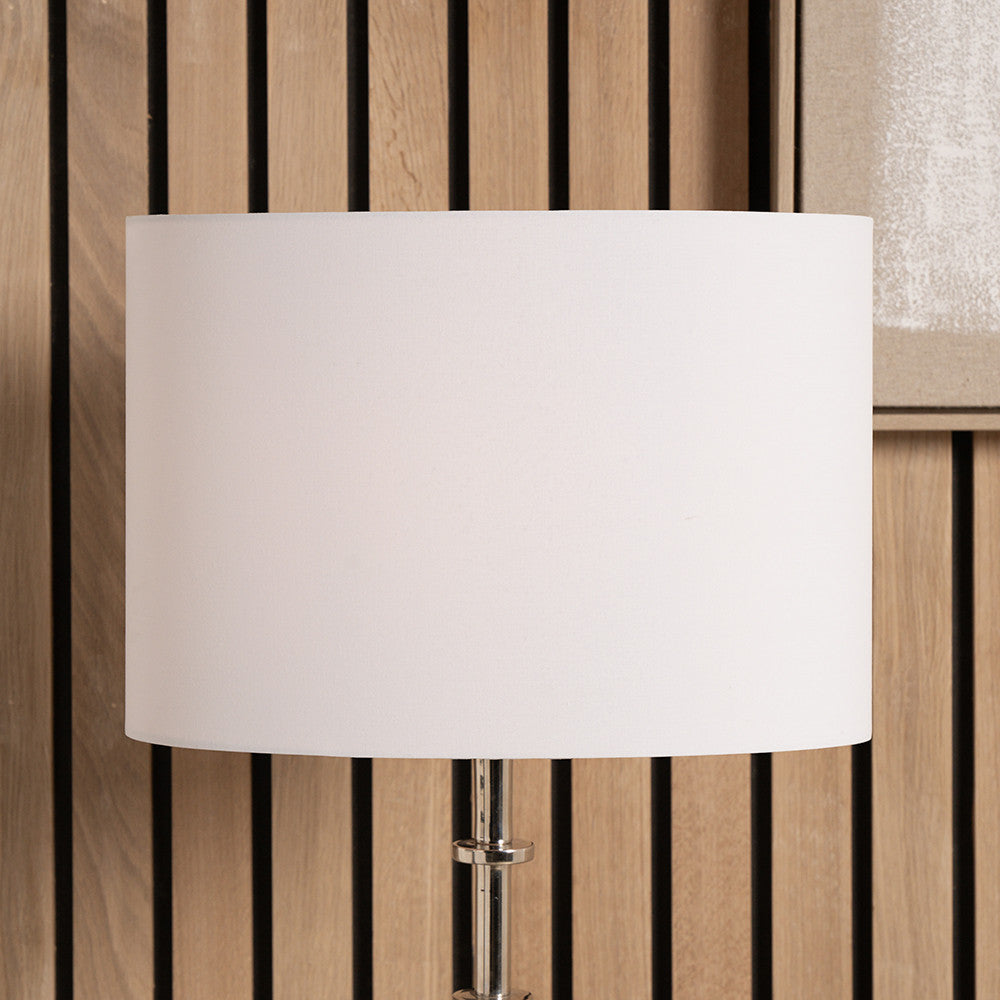 Mia 35cm White Oval Poly Cotton Lampshade