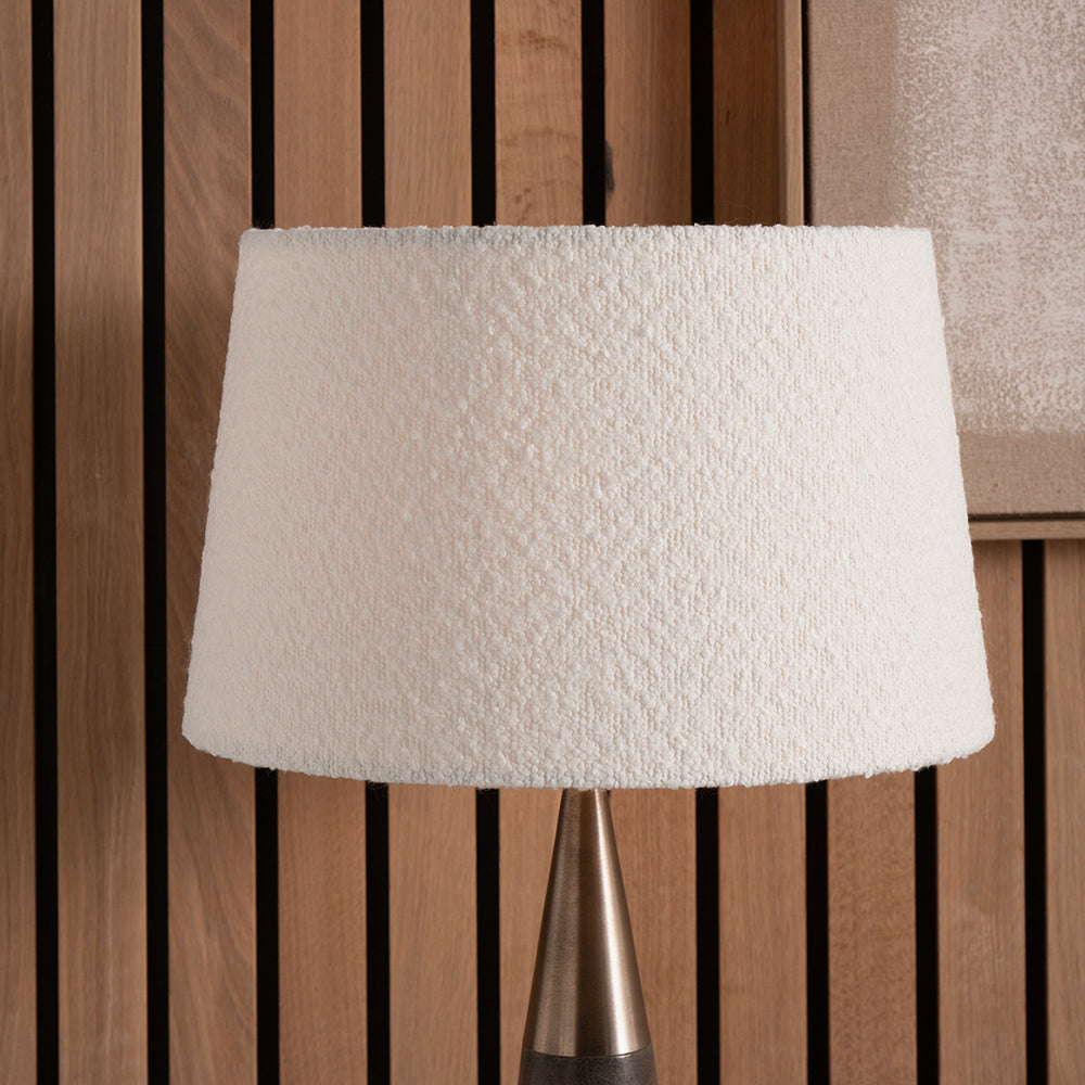 Martigues 40cm White Boucle Tapered Lampshade - CLEARANCE