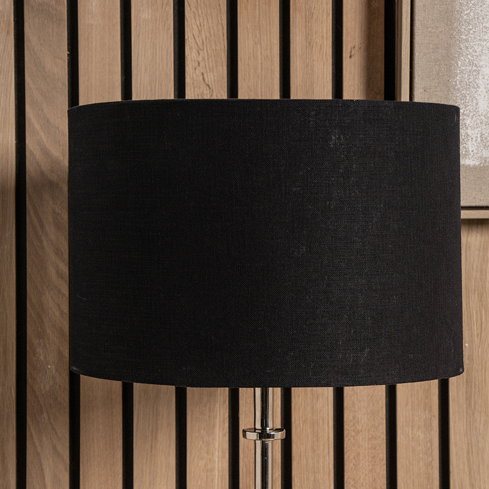 Lino 30cm Black Self Lined Linen Drum Lampshade
