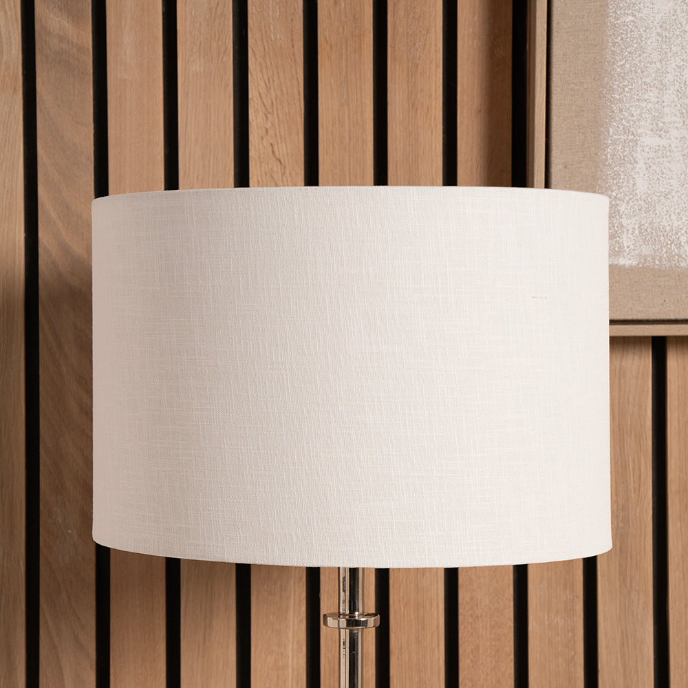 Lino 25cm White Self Lined Linen Drum Lampshade