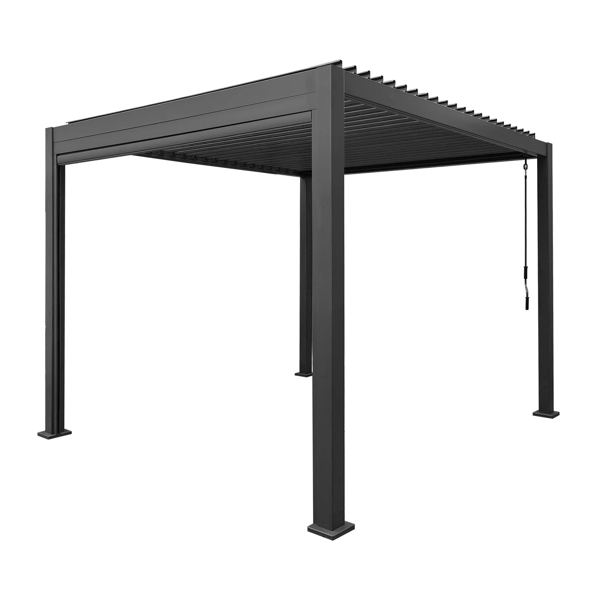 Jupiter Pergola Grey Aluminium Rectangular 30x30