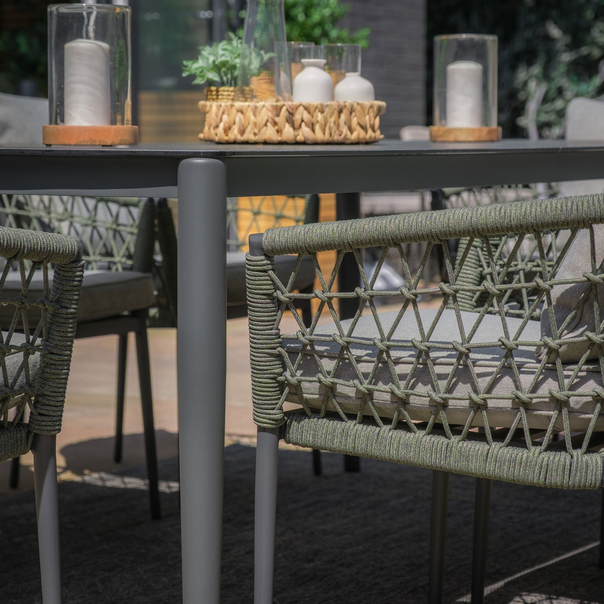 Monaco 8 Seater Rectangular Dining Set - Ivy Green