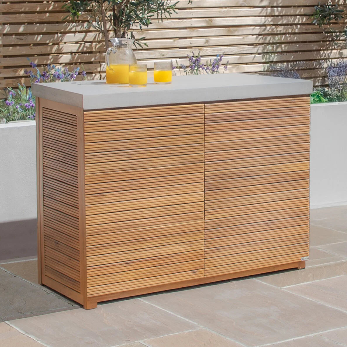 Bali Acacia Wood Outdoor Kitchen Double Unit