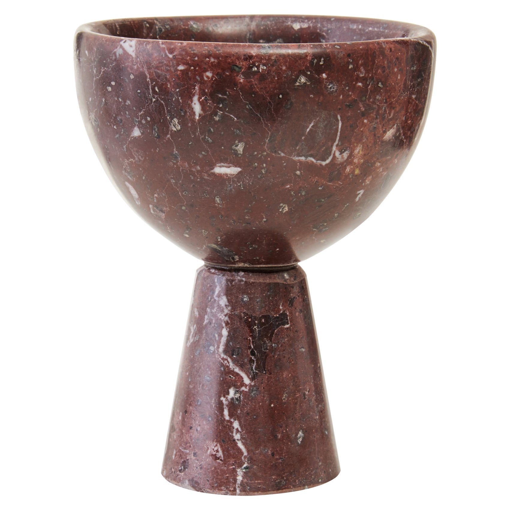Toluca Red Marble Pedestal Bowl | Small