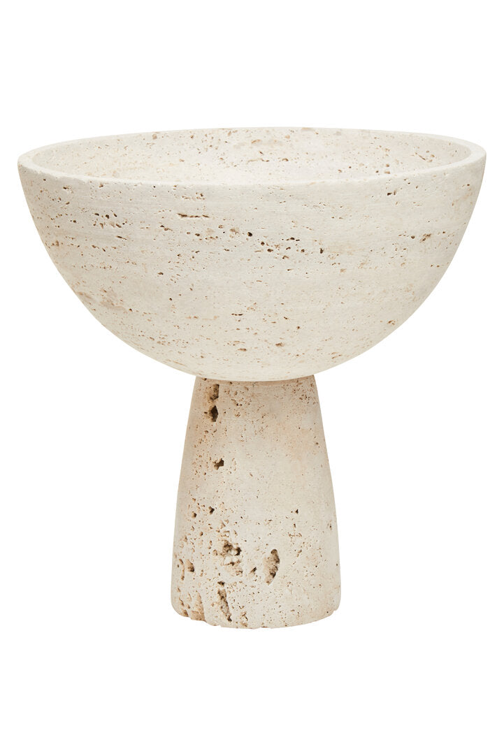 Amo Travertine Pedestal Bowl