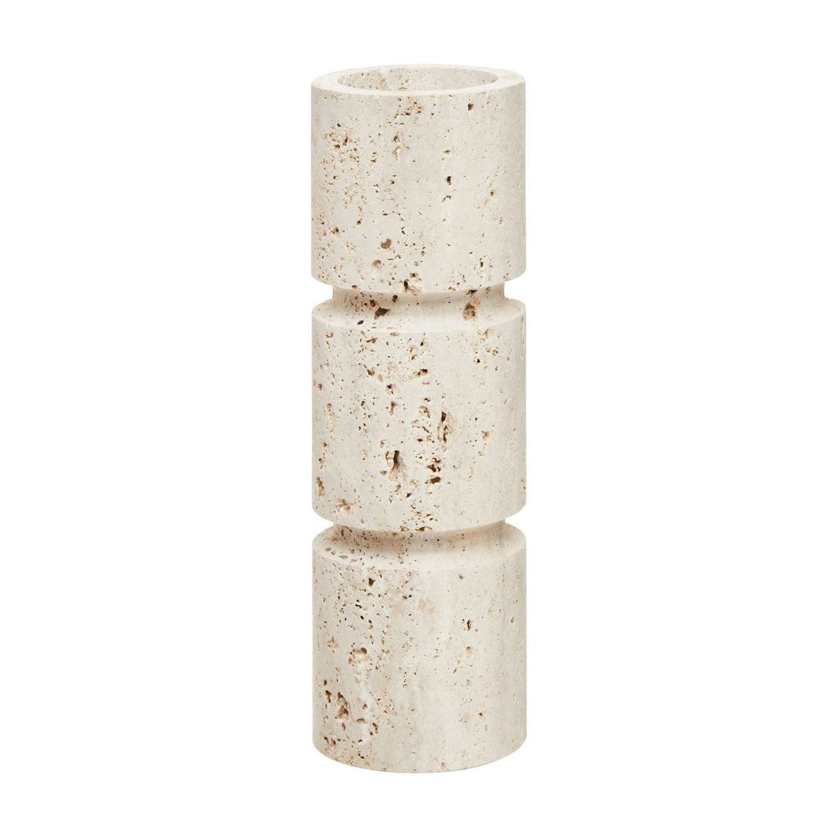 Terra Large Travertine Candle Holder