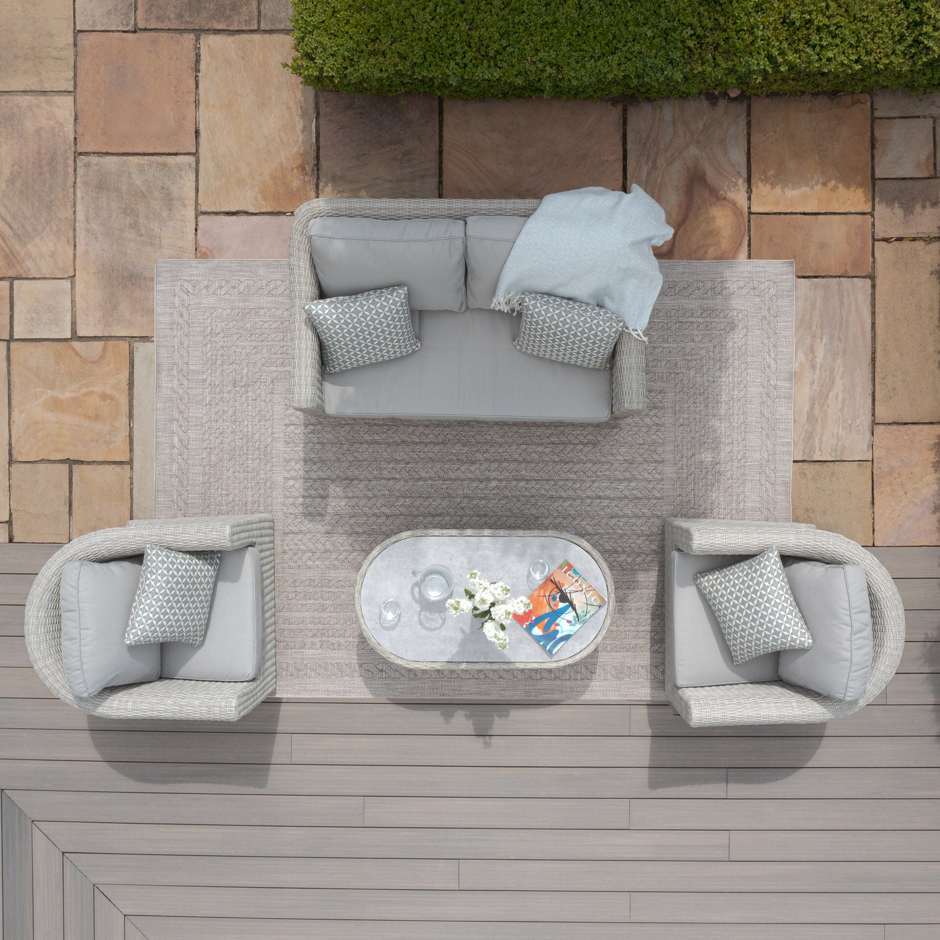 Oxford 2 Seater Sofa Set - Ceramic Glass