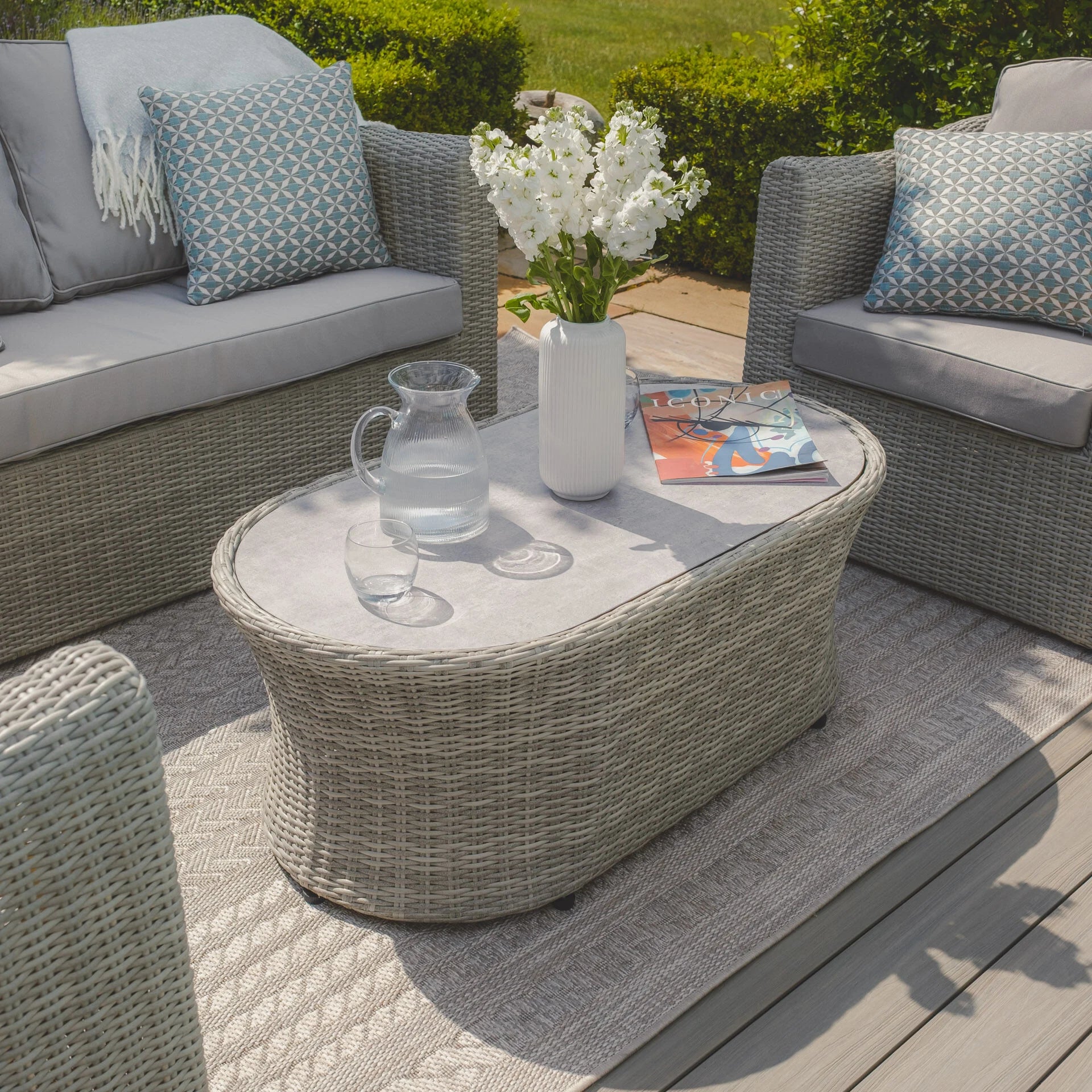 Oxford 2 Seater Sofa Set - Ceramic Glass