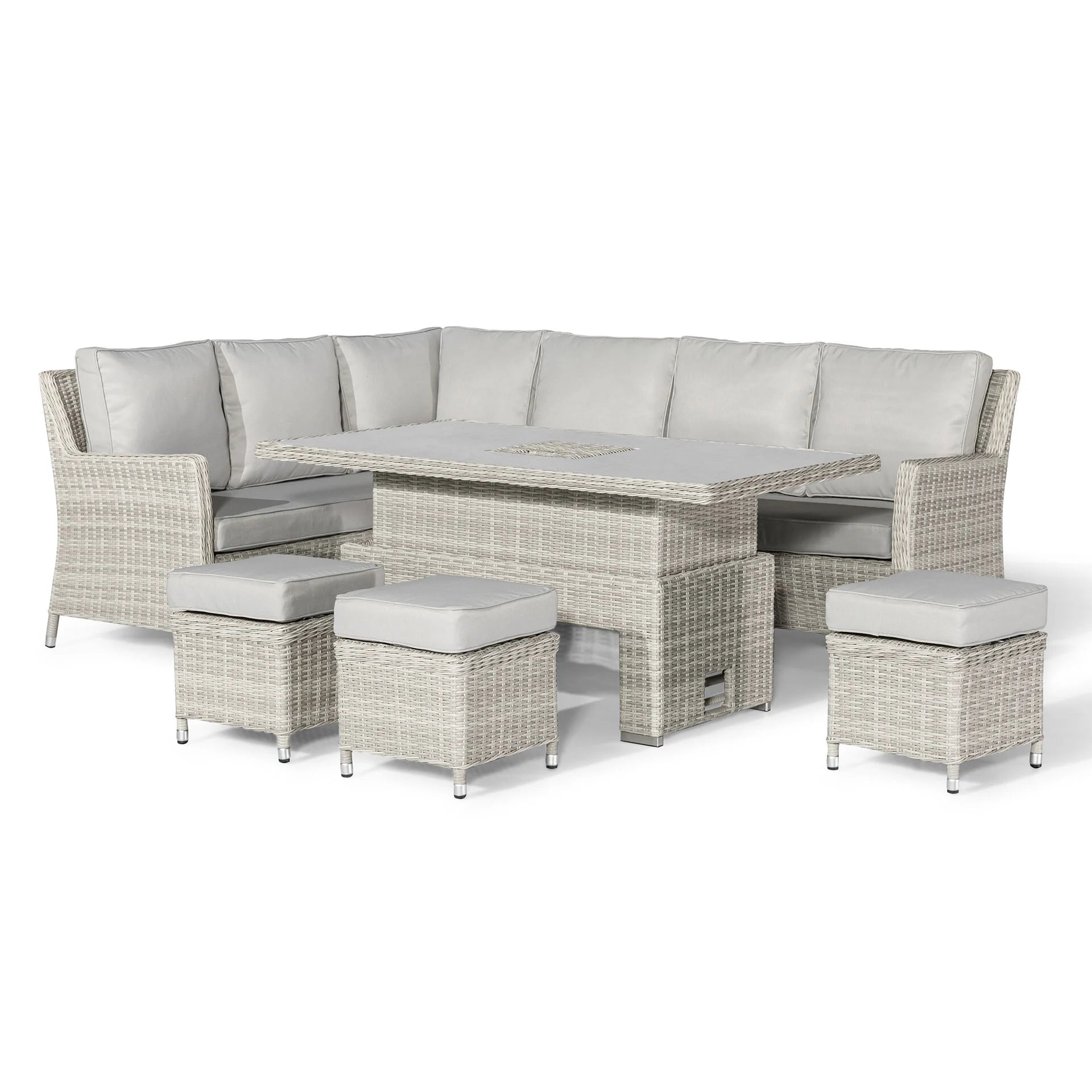 Oxford Corner Dining Set with Rising Table - Ceramic Glass