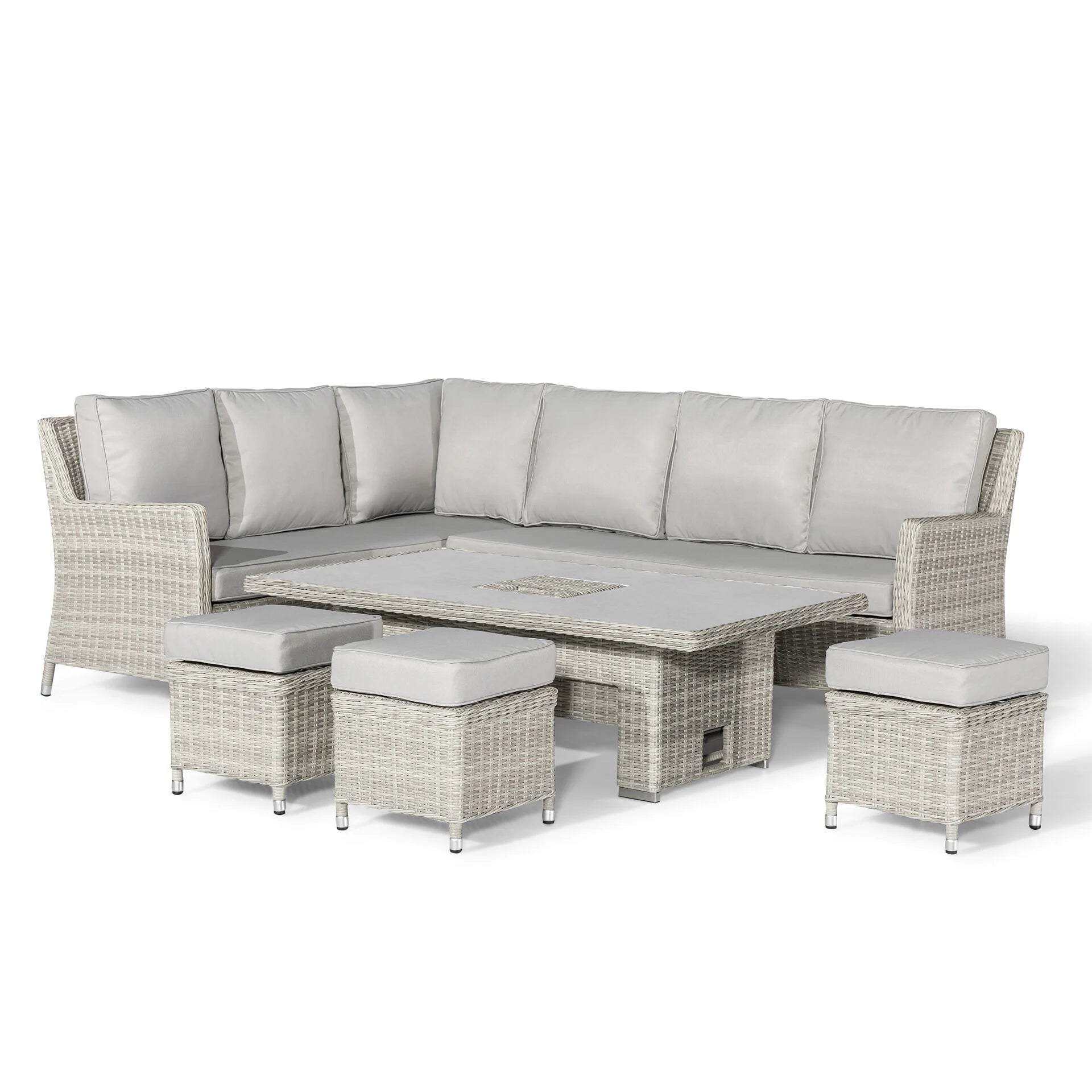 Oxford Corner Dining Set with Rising Table - Ceramic Glass