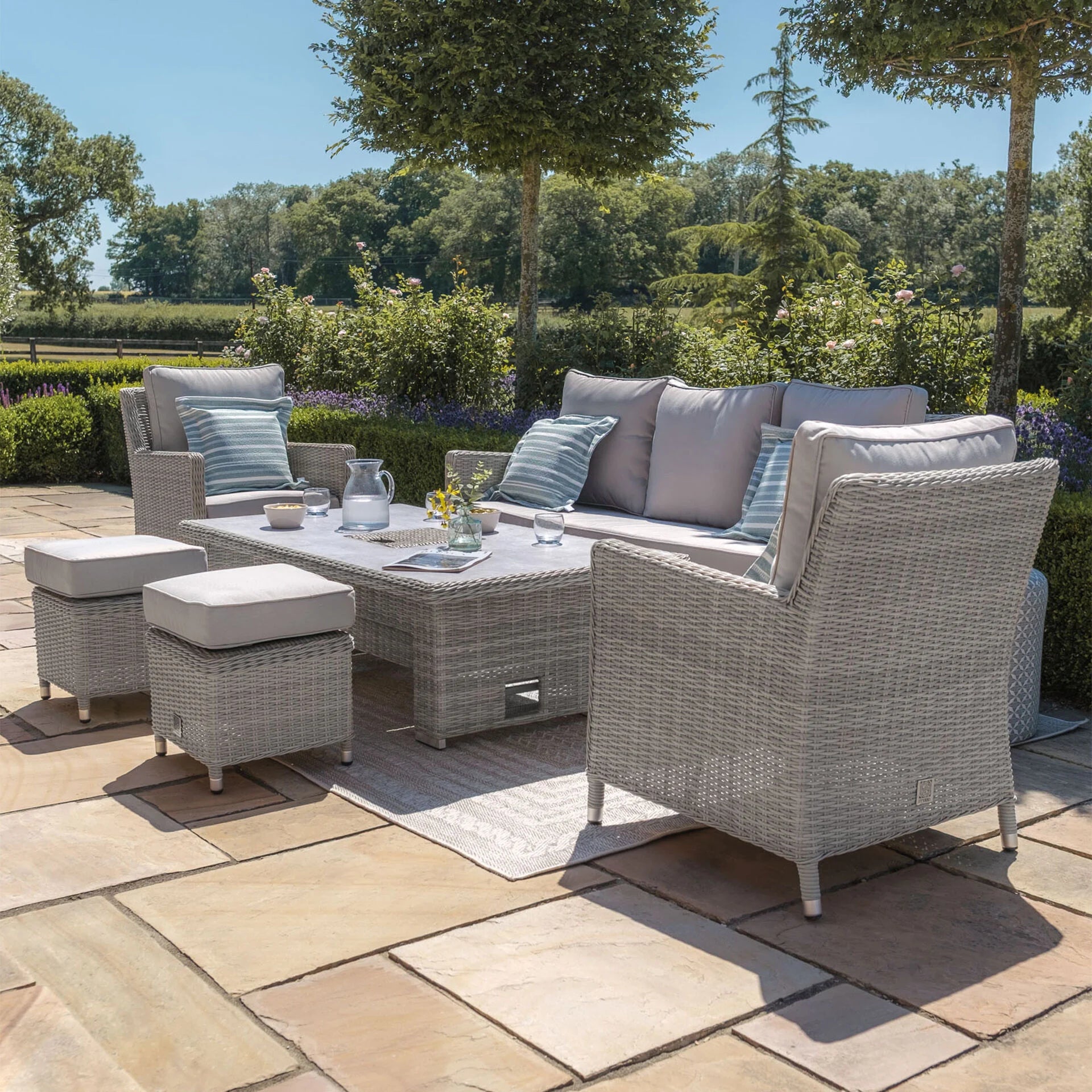 Oxford Sofa Dining Set with Rising Table - Ceramic Glass