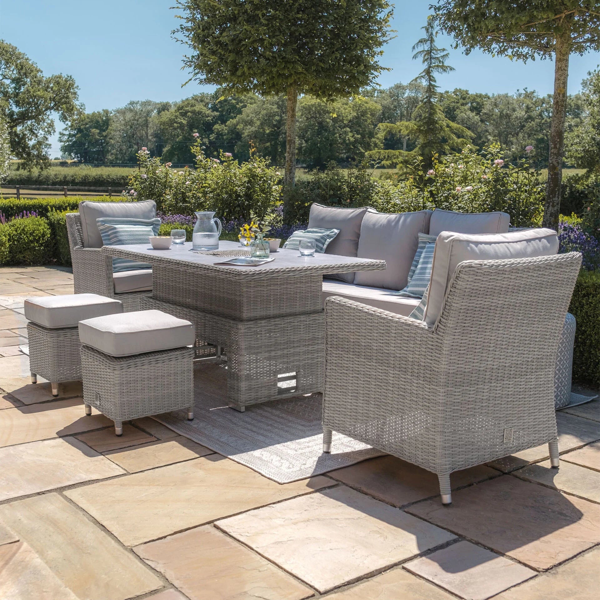 Oxford Sofa Dining Set with Rising Table - Ceramic Glass