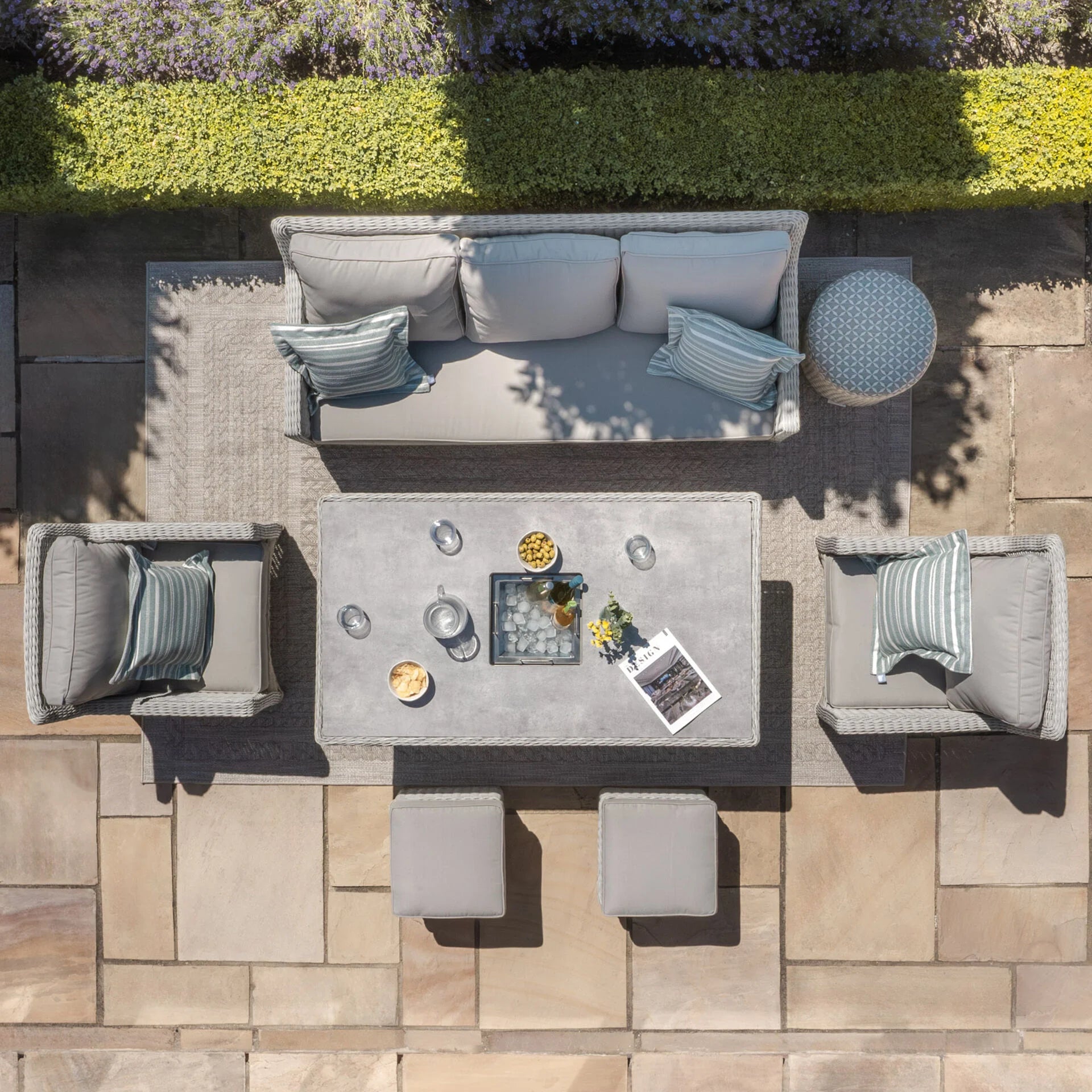 Oxford Sofa Dining Set with Rising Table - Ceramic Glass
