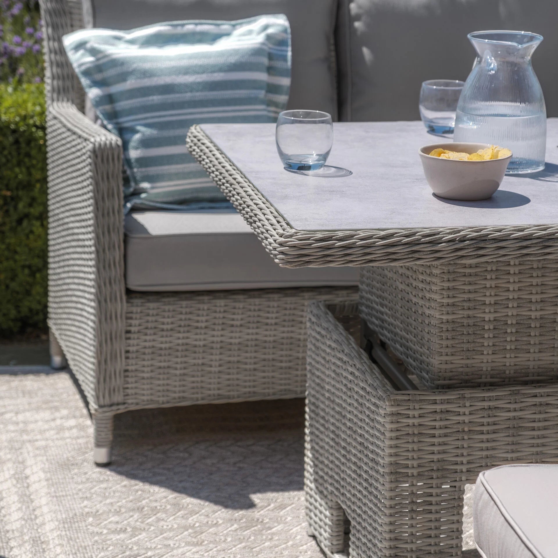 Oxford Sofa Dining Set with Rising Table - Ceramic Glass