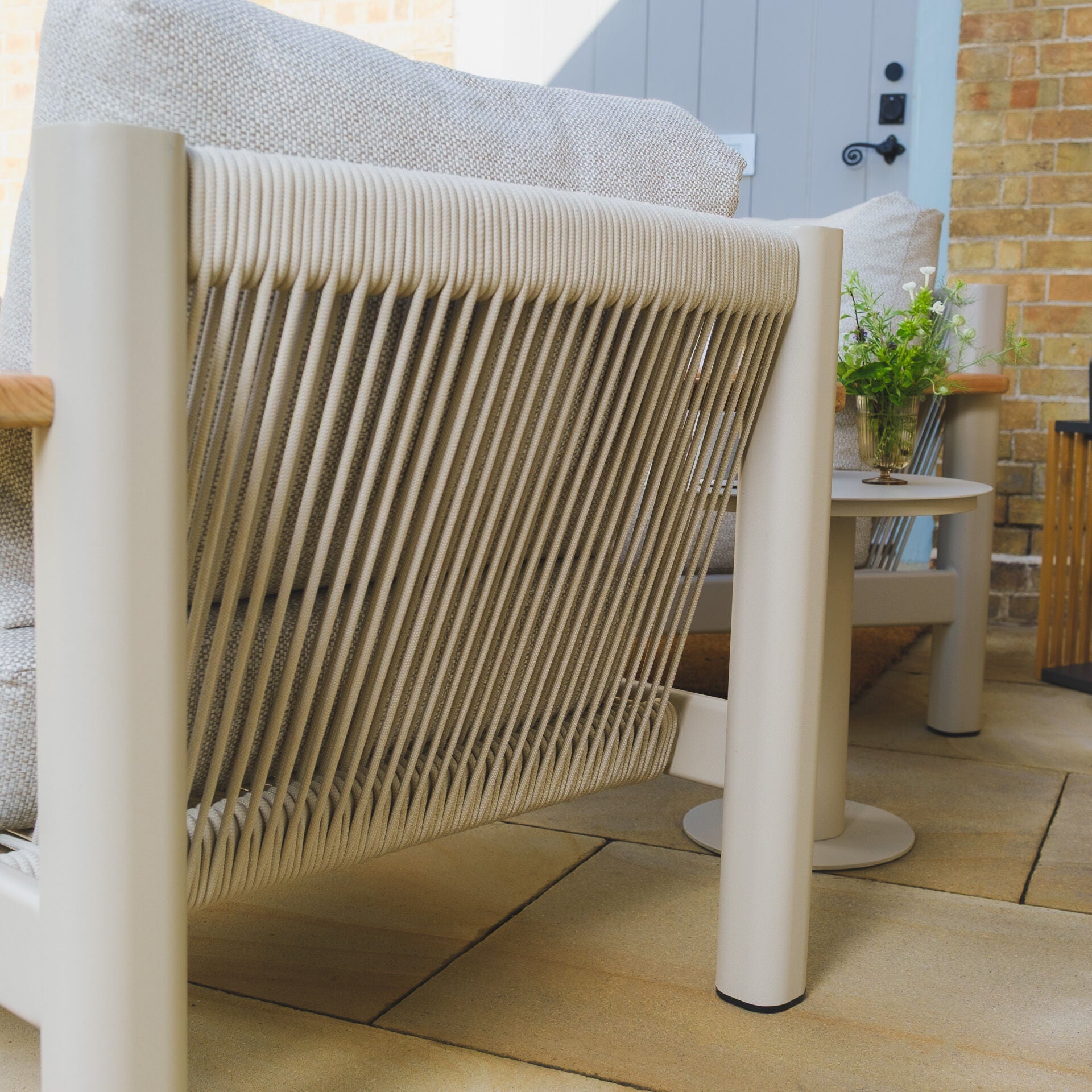 Sicily 2 Seater Lounge Set - Latte Frame-Latte Cushion