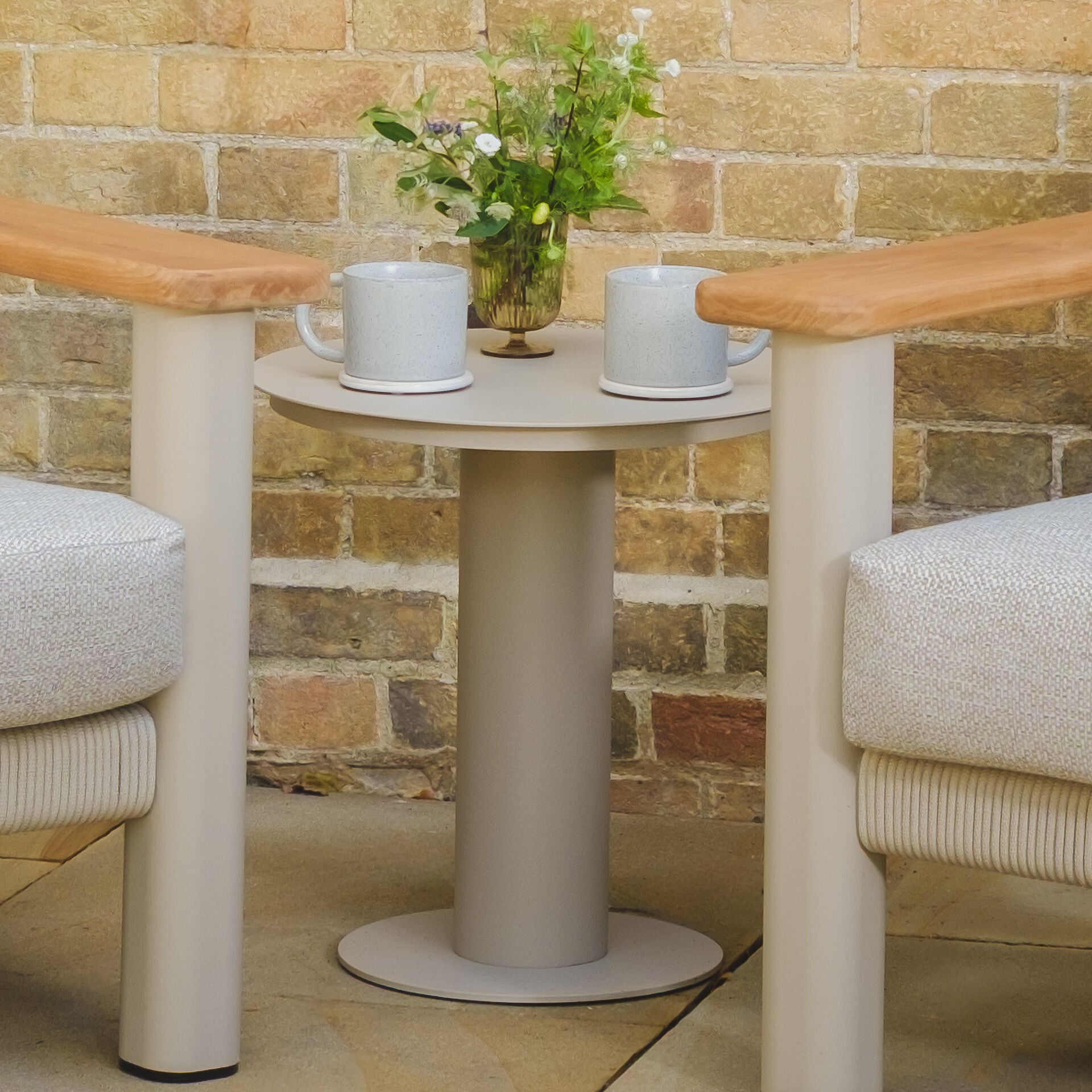 Sicily 2 Seater Lounge Set - Latte Frame-Latte Cushion
