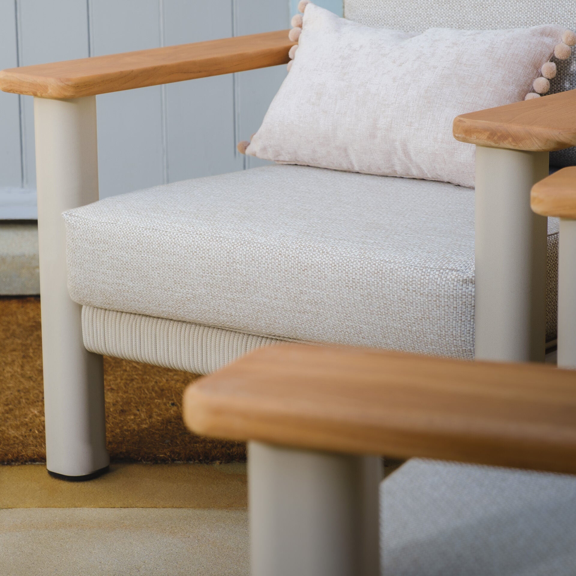 Sicily 2 Seater Lounge Set - Latte Frame-Latte Cushion