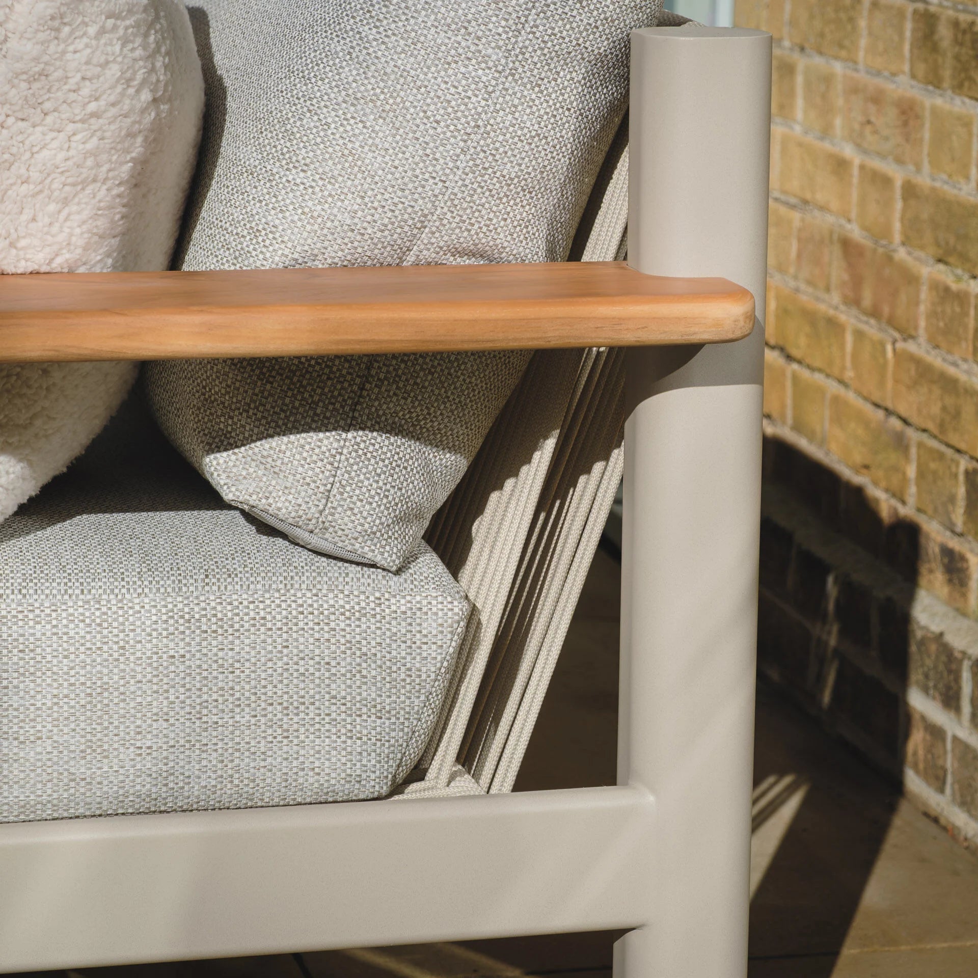 Sicily Corner Sofa Set - Latte Frame-Latte Cushions