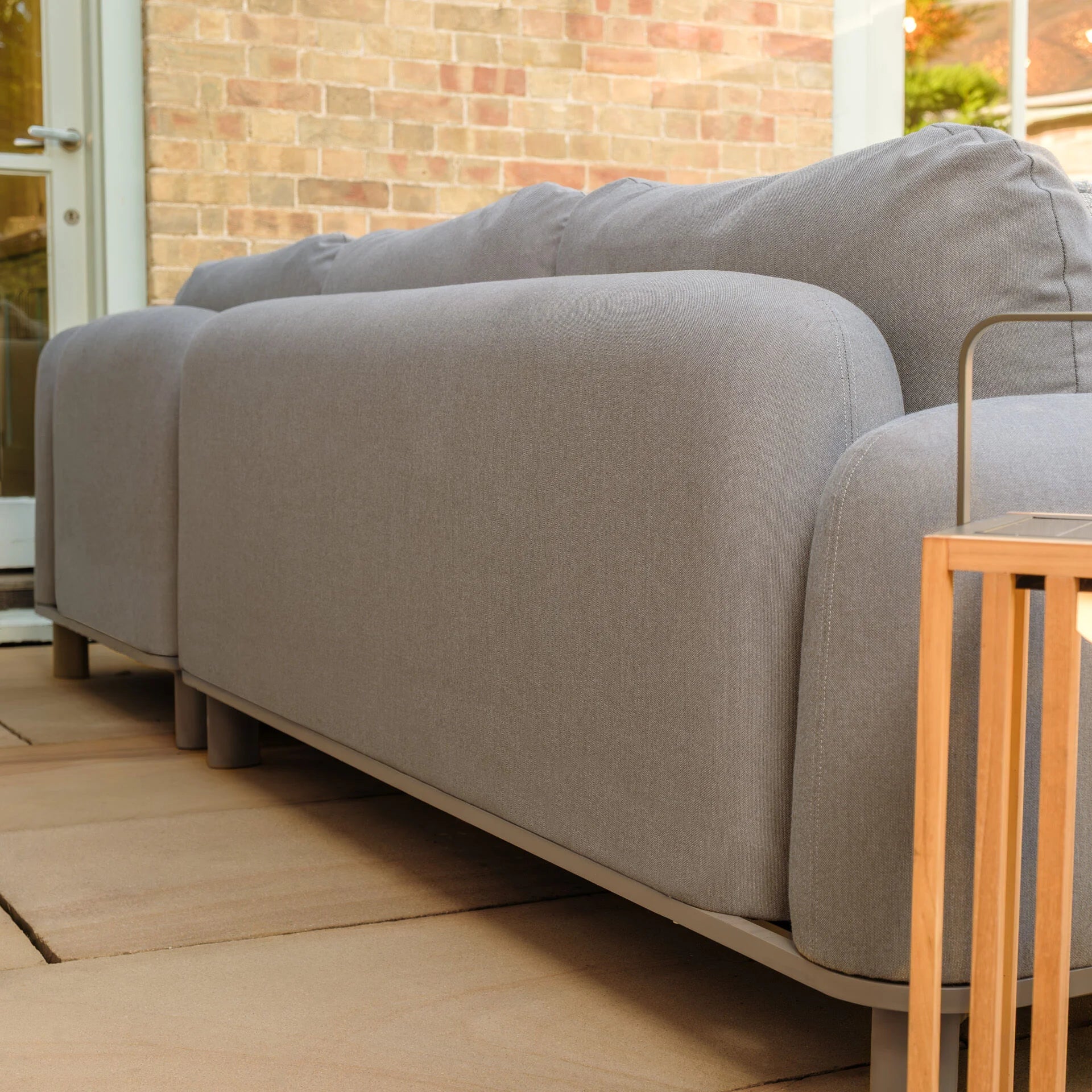 Sicily Corner Sofa Set with 2 x Round Coffee Table  - Café