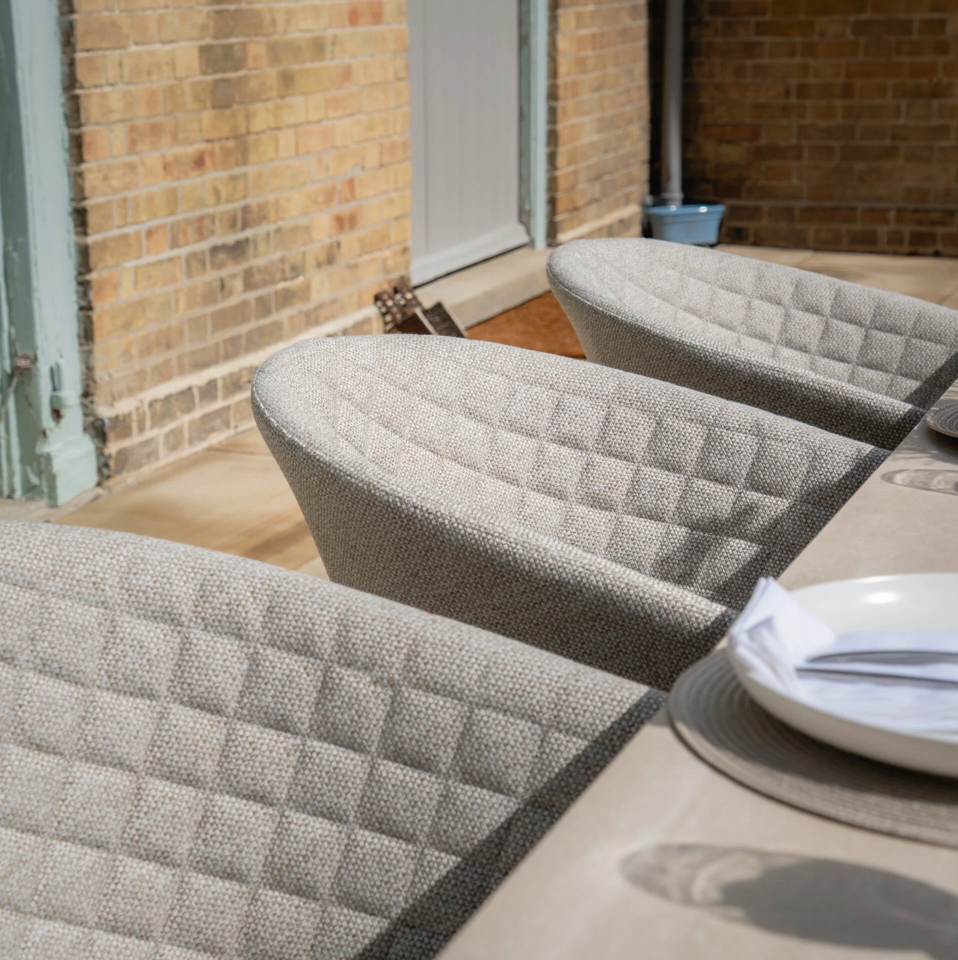 Maxim 8 - 12 Seater Extending Dining Table - Latte with Ambition Chairs - Latte