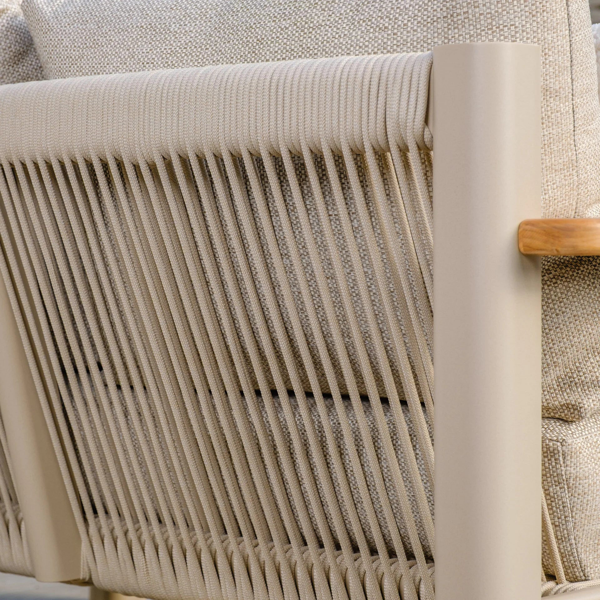 Sicily Sofa Set with 2x 2 Seater Sofas - Latte Frame-Latte Cushions