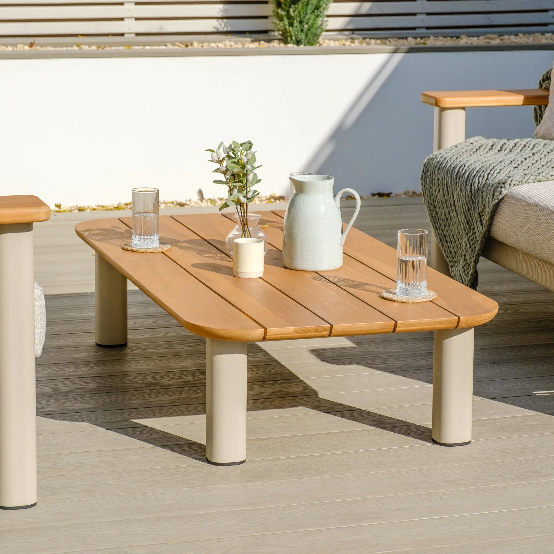 Sicily Sofa Set with 2x 2 Seater Sofas - Latte Frame-Latte Cushions