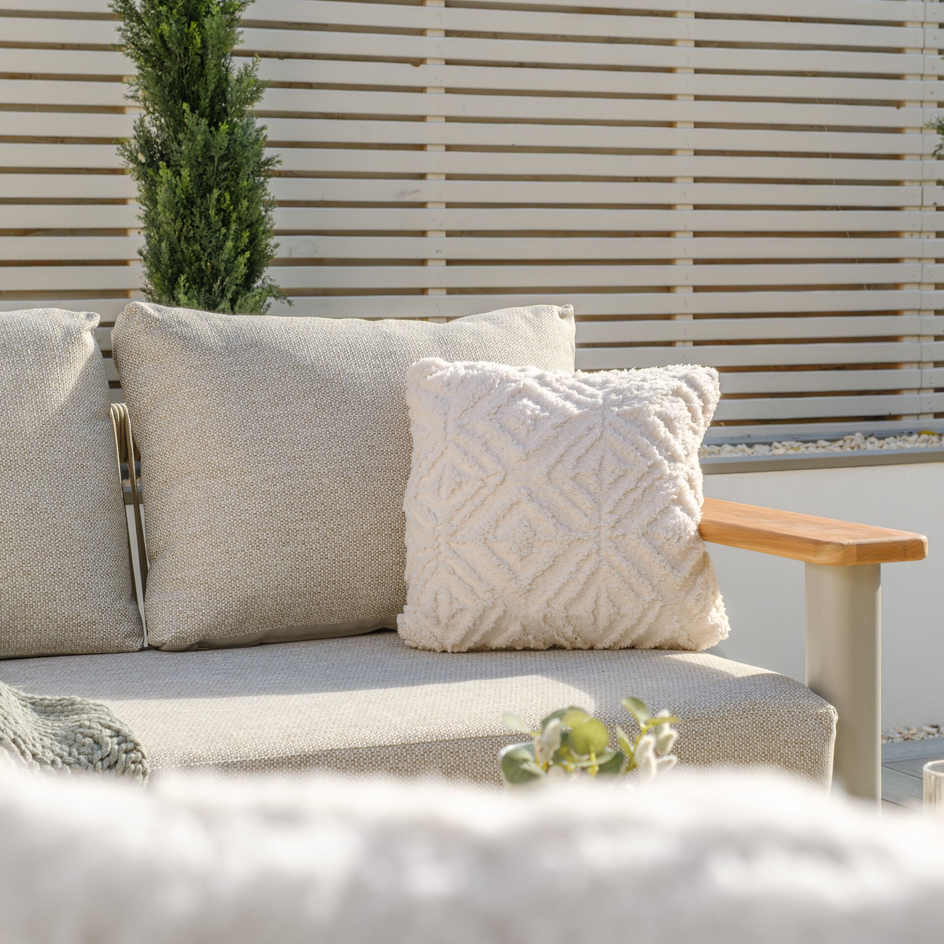 Sicily Sofa Set with 2x 2 Seater Sofas - Latte Frame-Latte Cushions