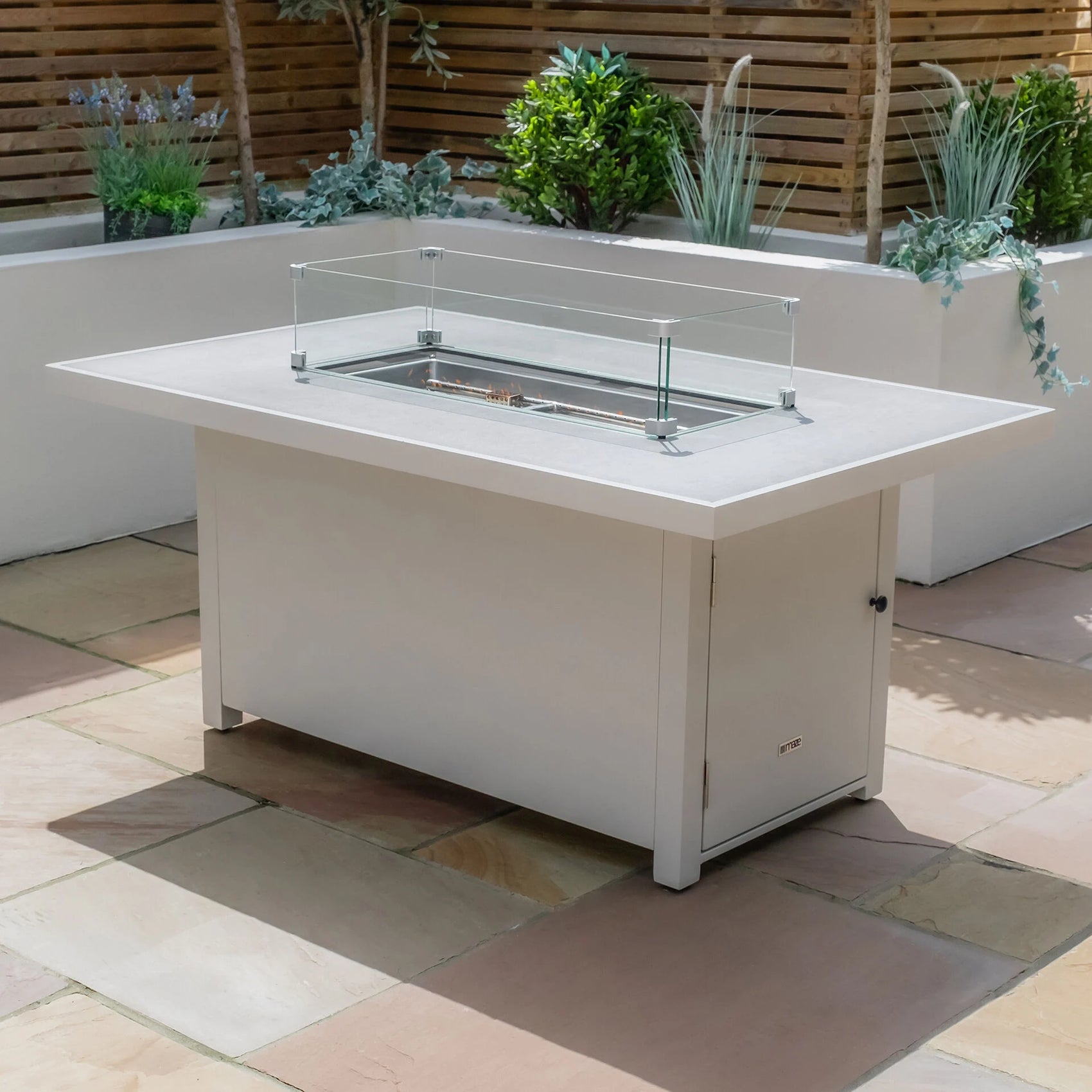 Rectangular Fire Pit Table 140x90 - White - Amalfi & NY