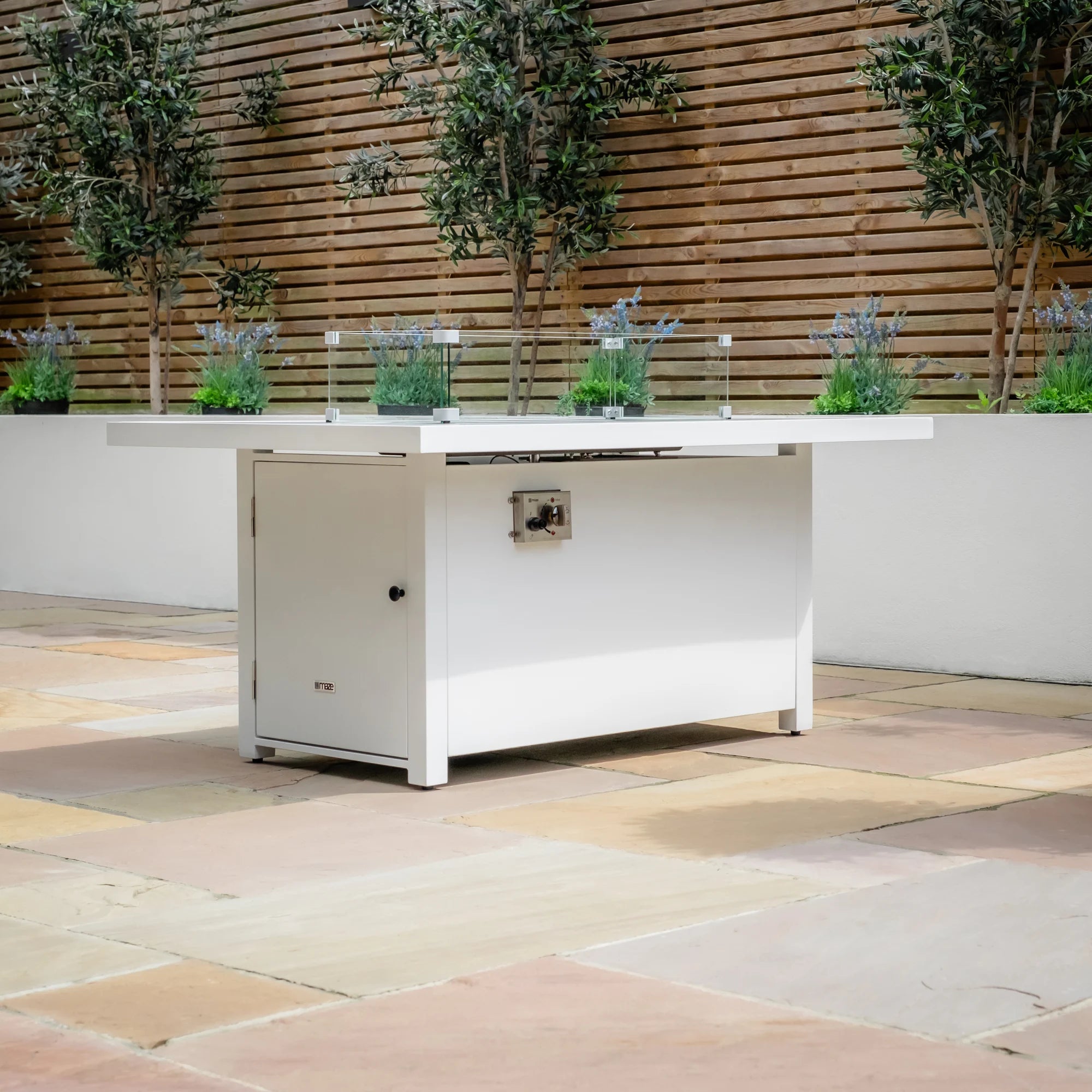 Rectangular Fire Pit Table 140x90 - White - Amalfi & Ny