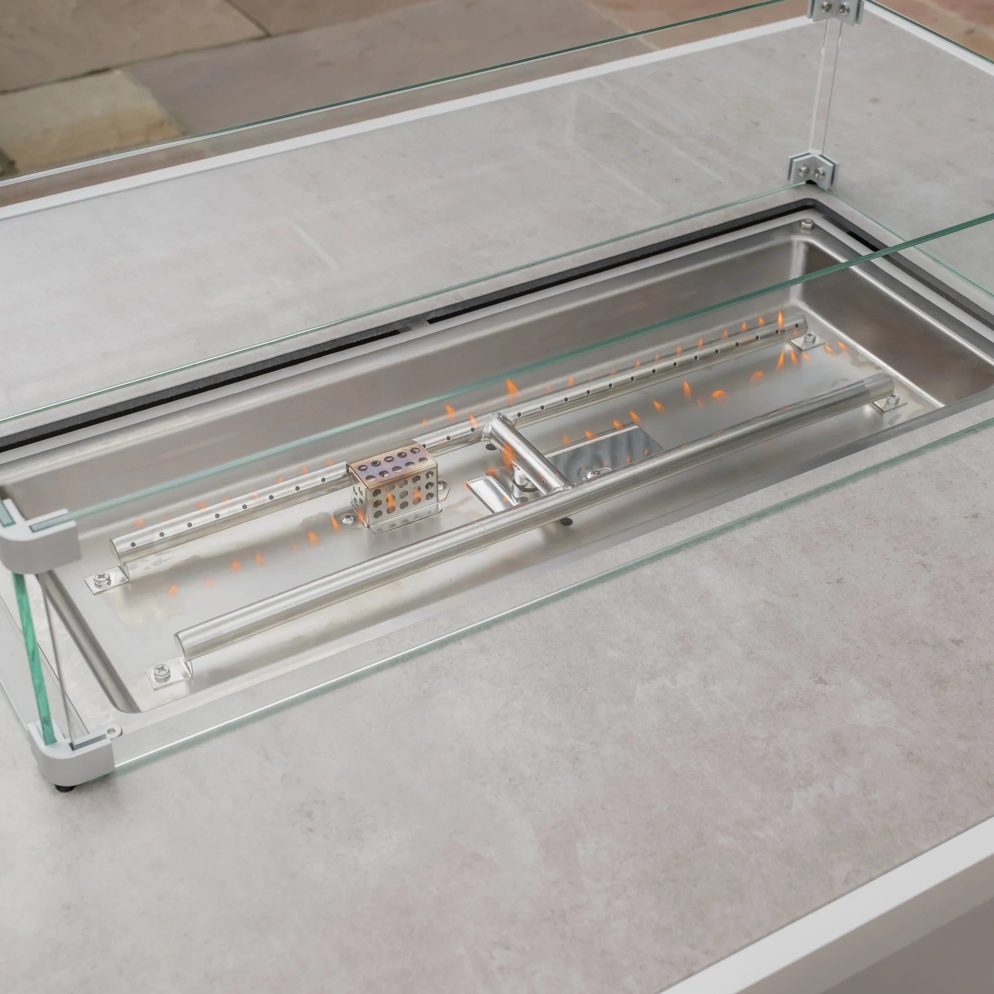 Rectangular Fire Pit Table 140x90 - White - Amalfi & Ny