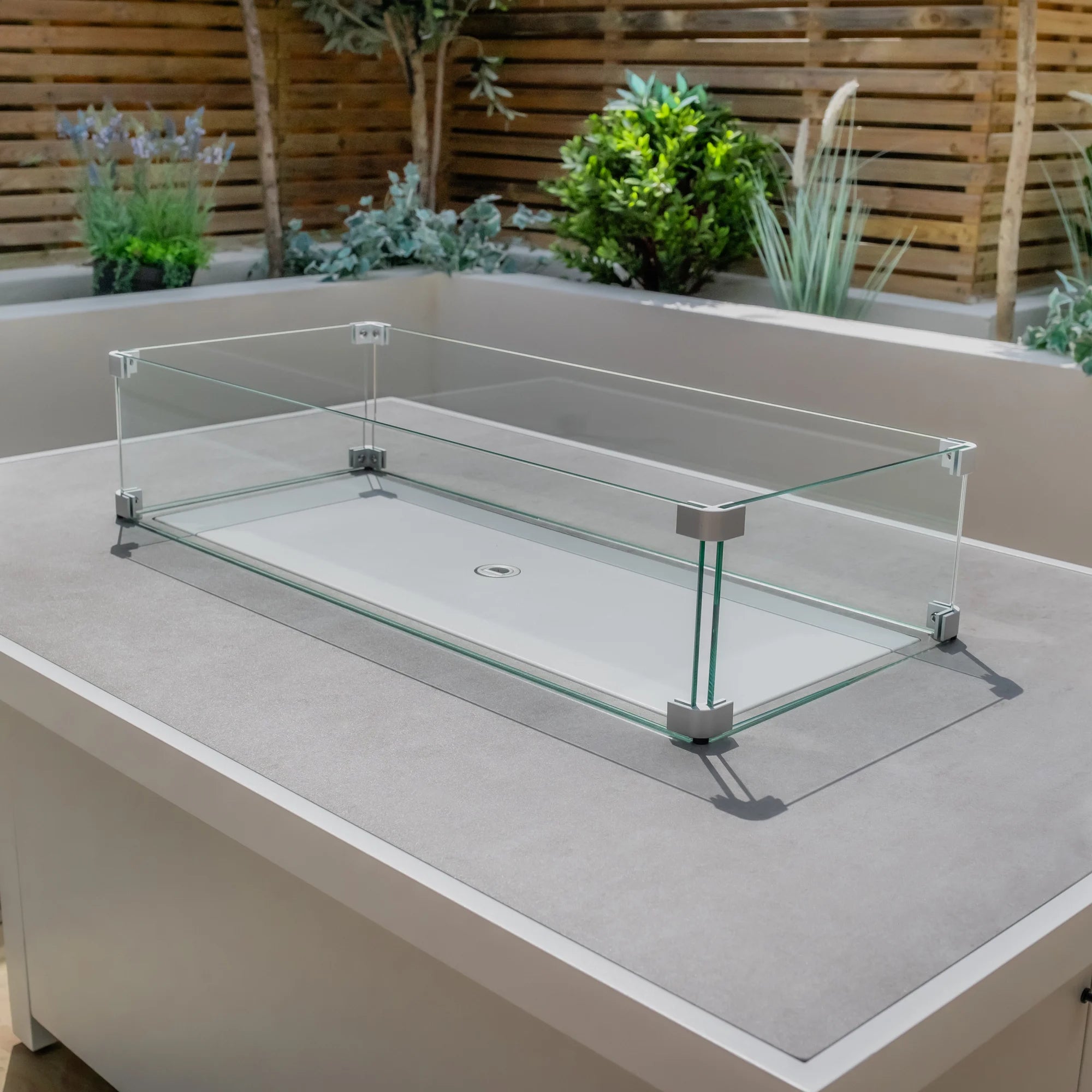 Rectangular Fire Pit Table 140x90 - White - Amalfi & Ny