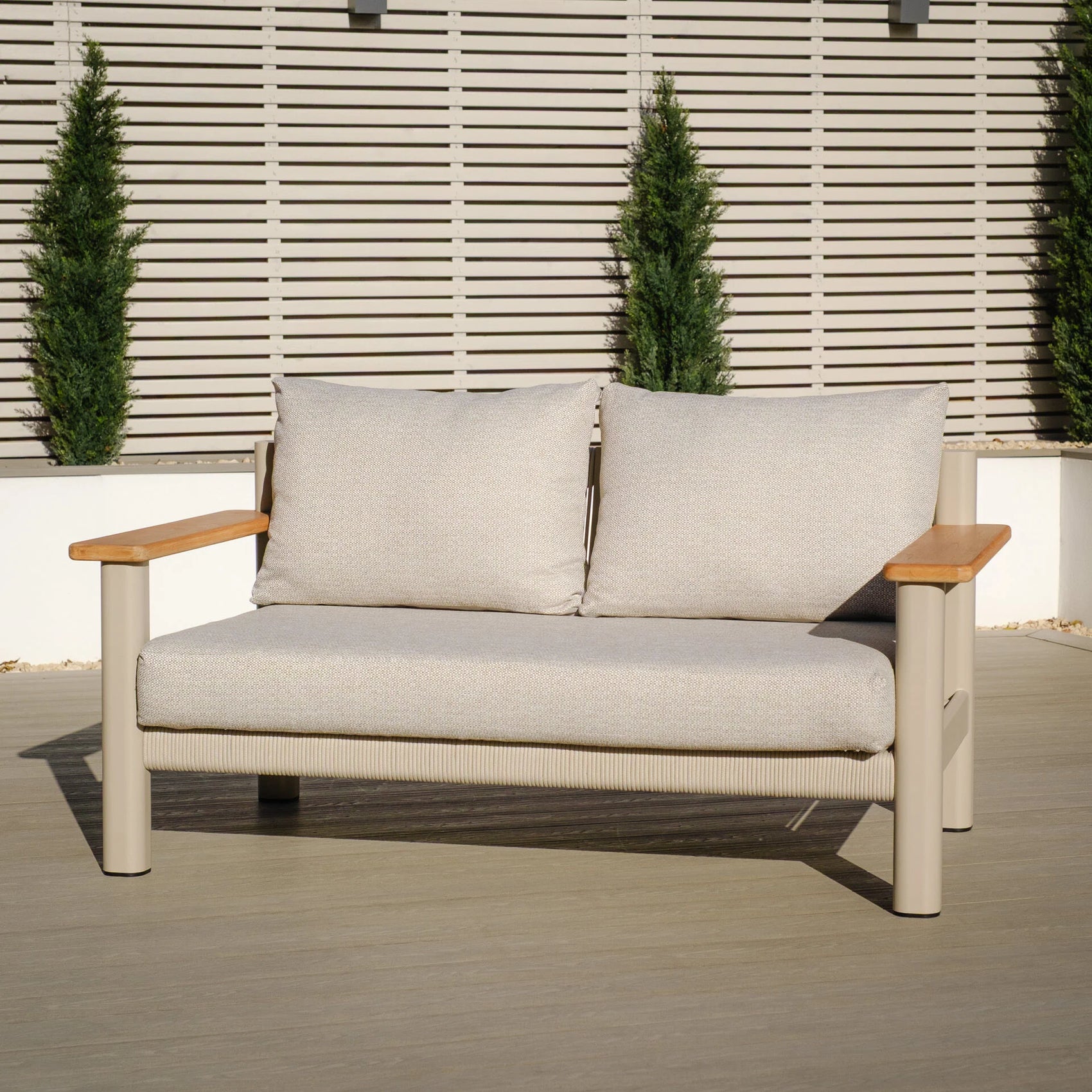 Sicily 2 Seater Sofa - Latte Frame-Latte Cushion