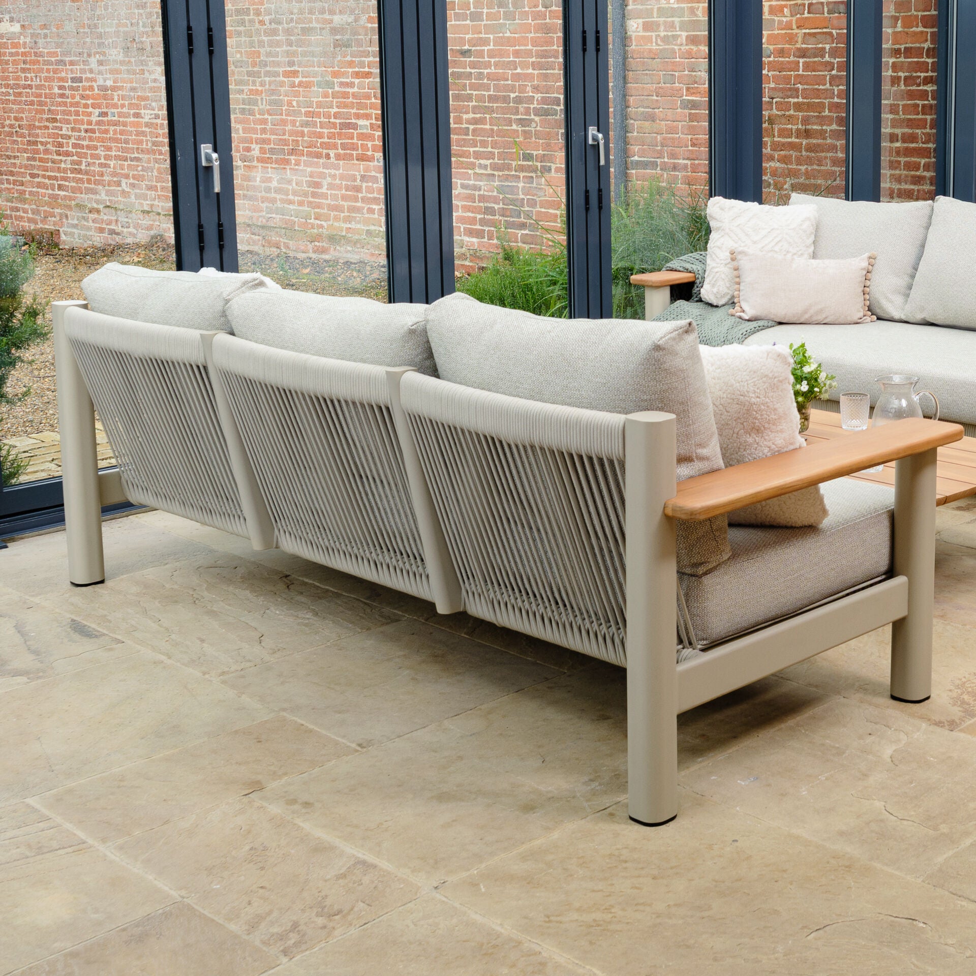 Sicily 3 Seater Sofa - Latte Frame-Latte Cushion
